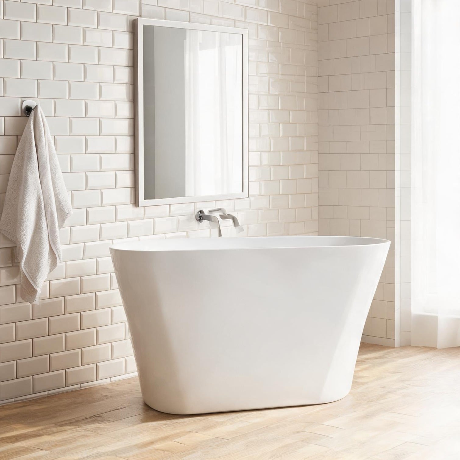 chillscreamni Deep Soak Freestanding Soaking Bathtub 51 Inch Solid ...