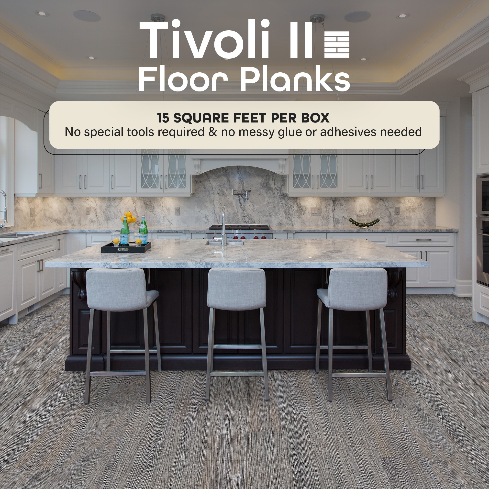 Achim Tivoli II Silver Spruce 6-in Wide x 2-mm Thick Water Resistant Peel and Stick Vinyl Plank Flooring (15-sq ft)