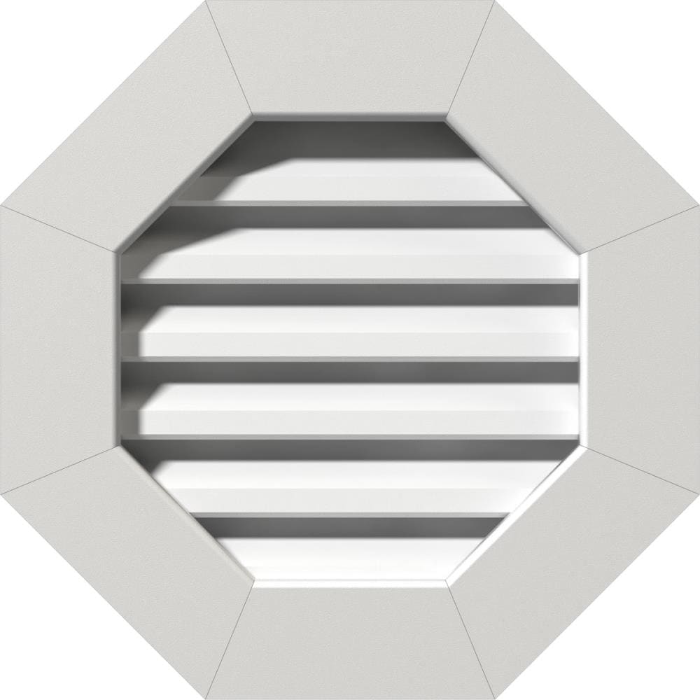 Ekena Millwork GVPOC22X2201FUN 22-in x 22-in Off-white Octagon PVC Gable Louver Vent