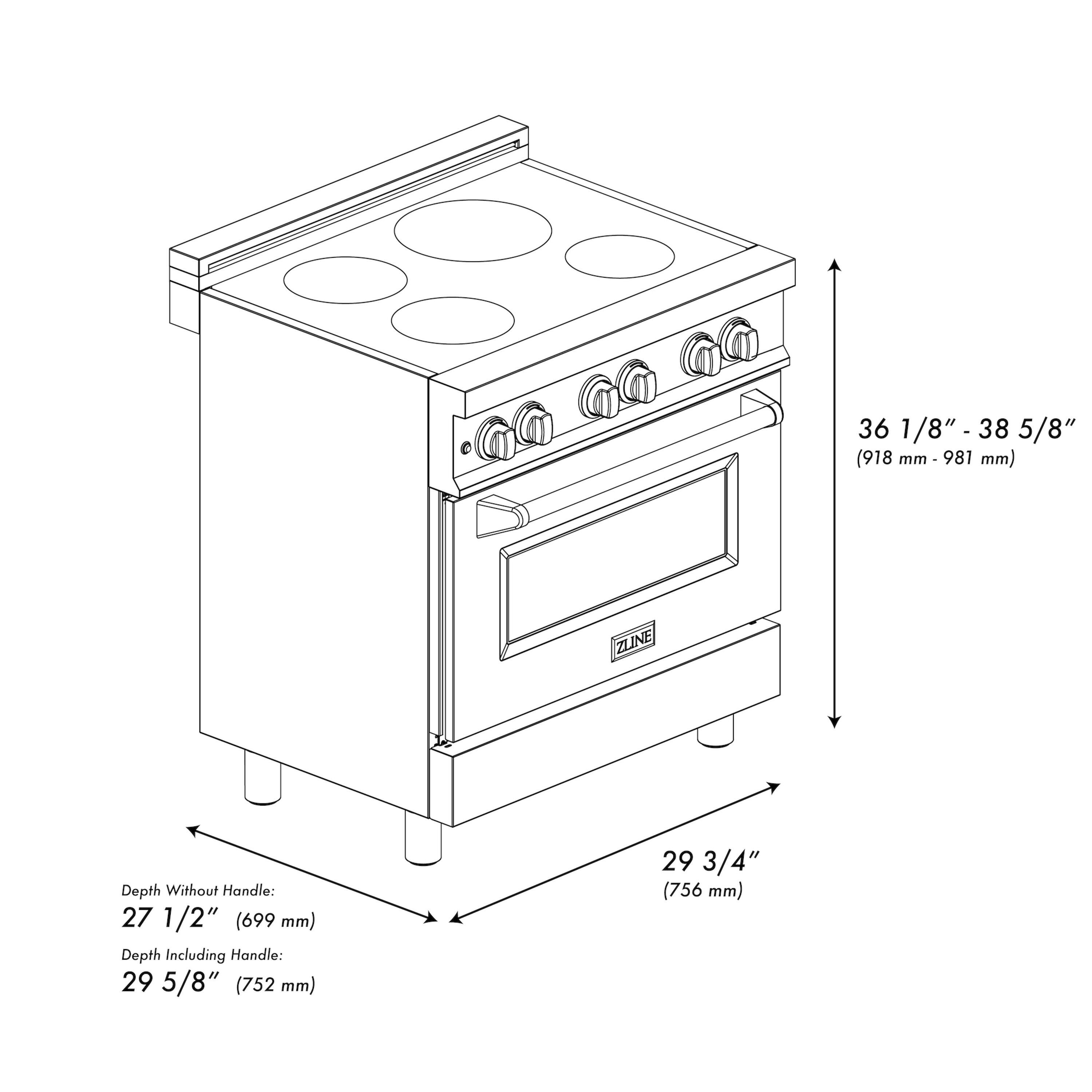 ZLINE KITCHEN & BATH RAIND-BLM-30 Induction-Ranges-Cc - View #11