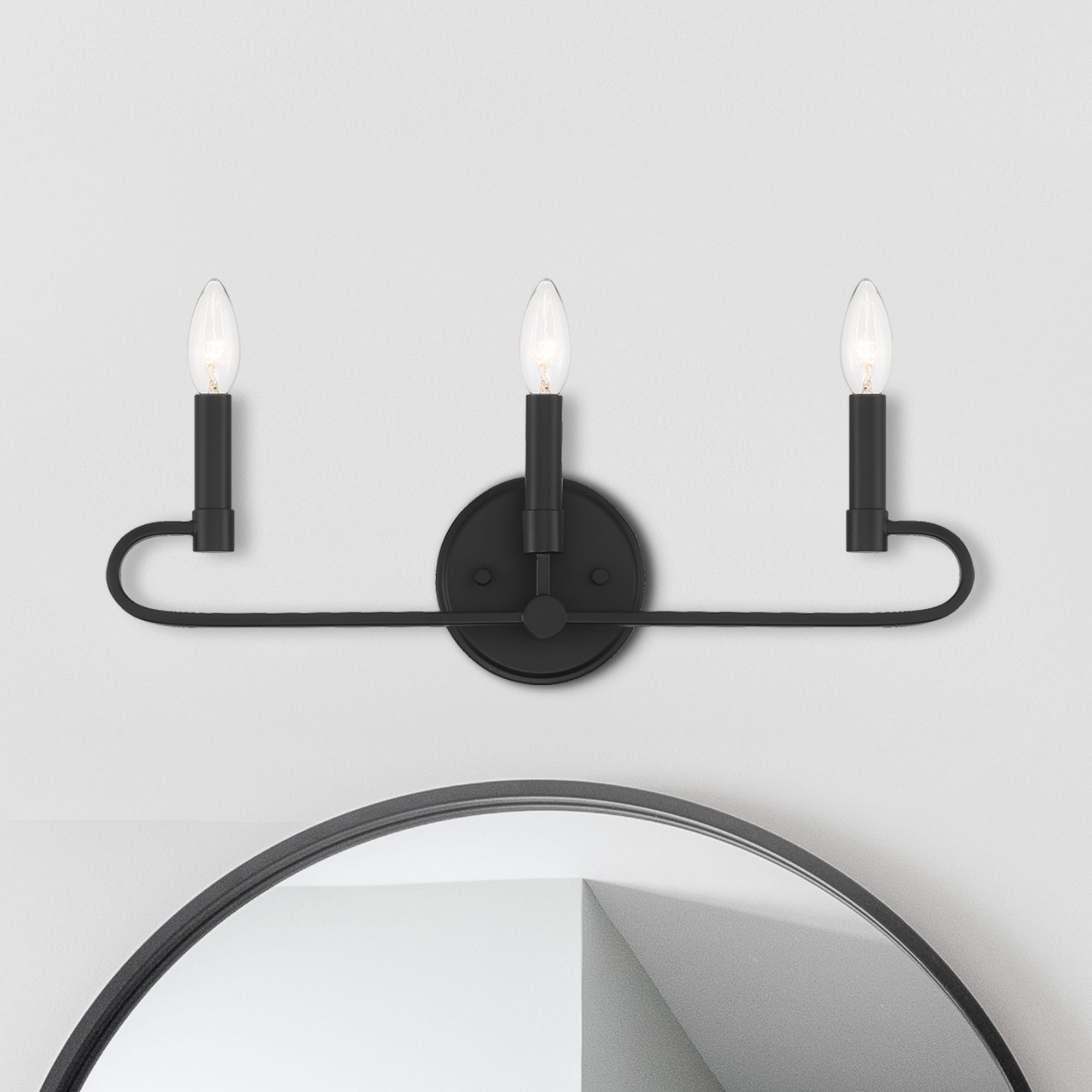 Designers Fountain Summit 20-in 3 Light Matte Black Transitional Bathroom Vanity light bar