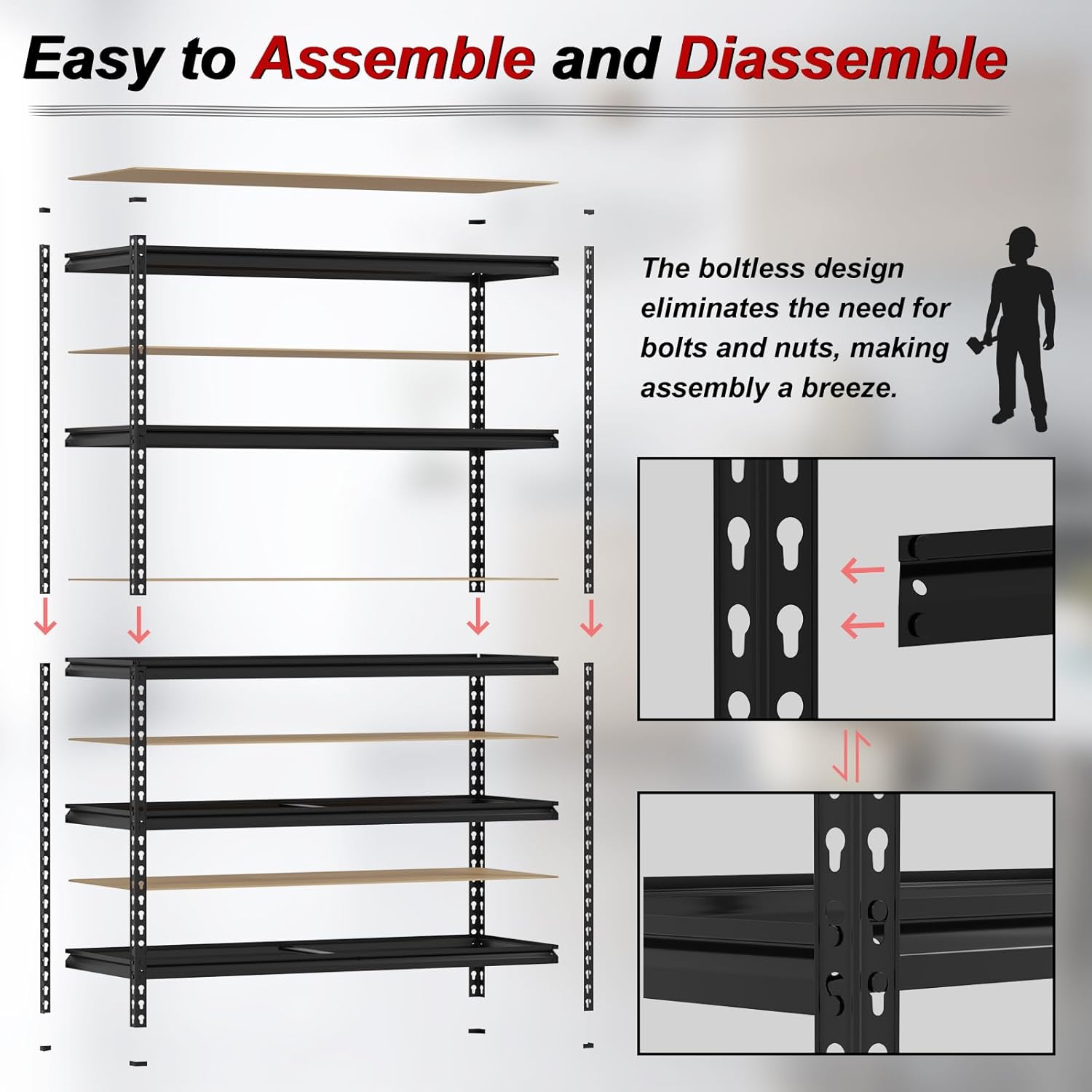 GAOMON CQC-VZD4FNPV09P Free-Standing-Shelving - View #6