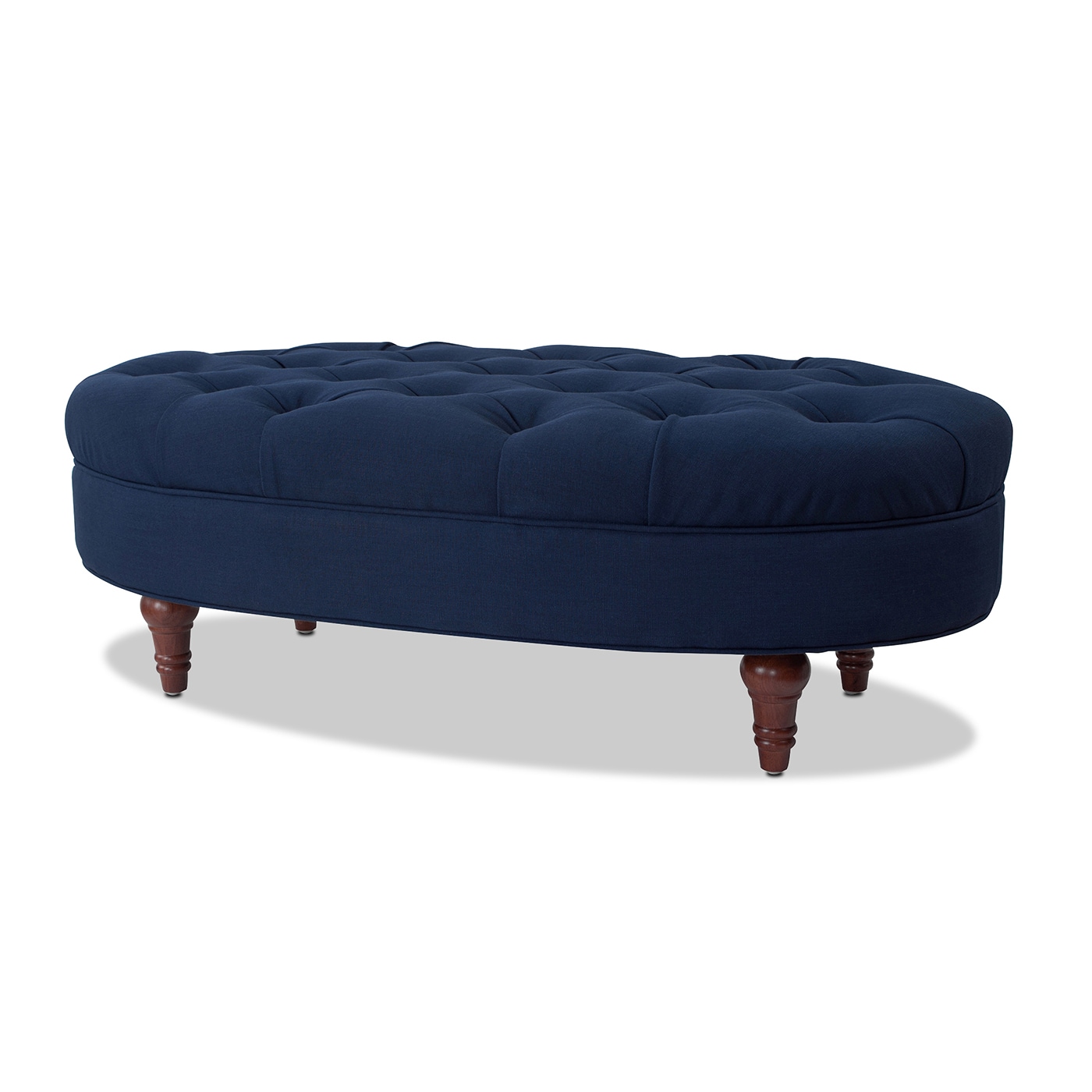 Jennifer Taylor Home 85270-878 Petra Midcentury Midnight Blue Polyester/Polyester Blend Rectangle Ottoman