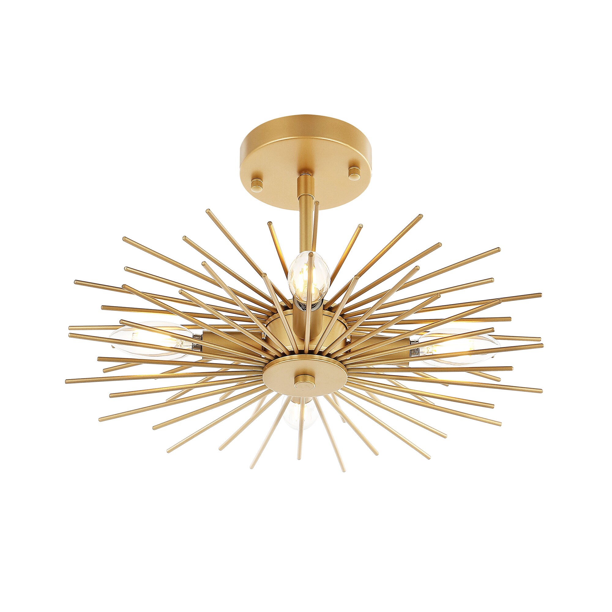 GETLEDEL FX-0512GD 4 -Light 16-in Gold Semi Flush Mount Light