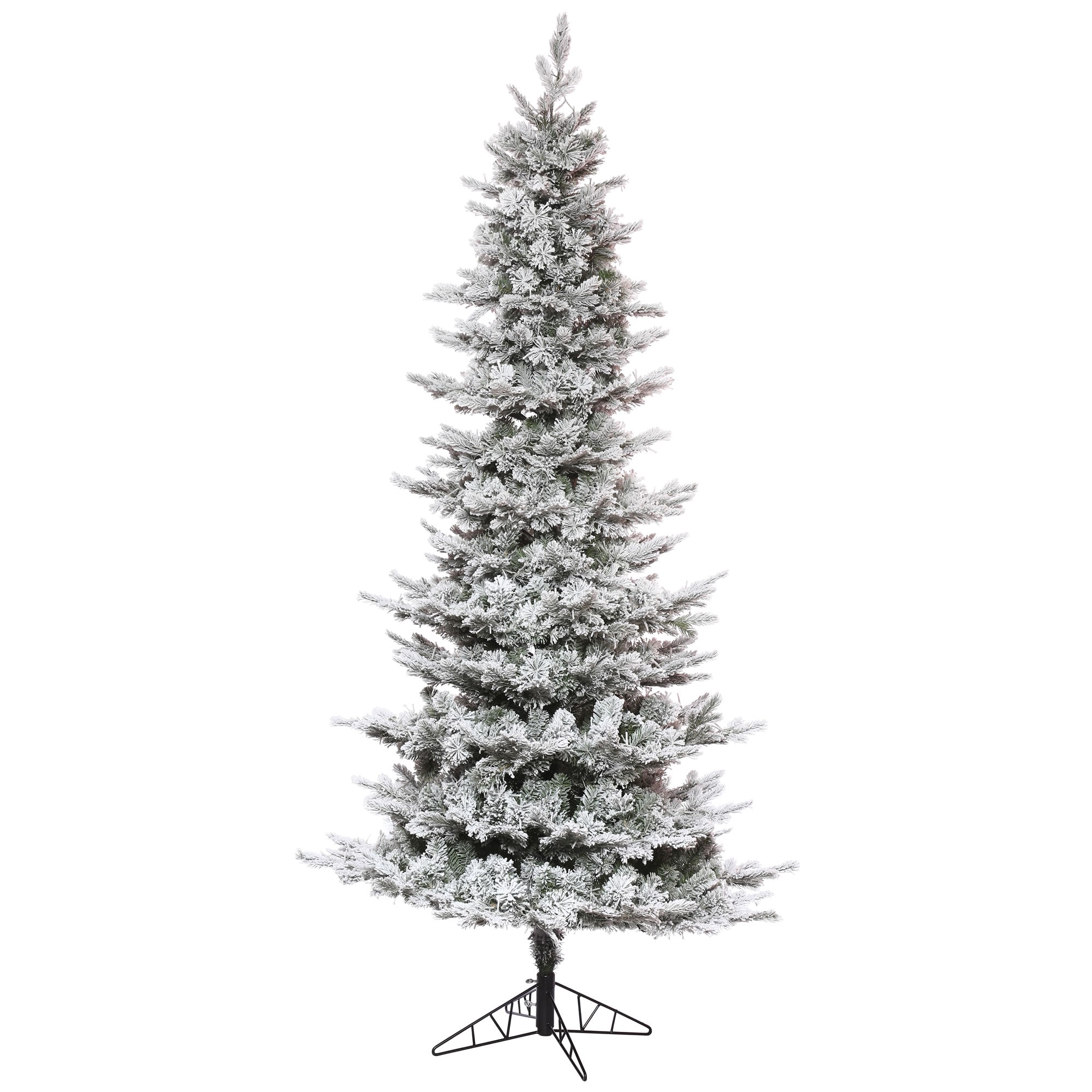 Vickerman K173175 7.5-ft Pine Slim Flocked White Artificial Christmas Tree