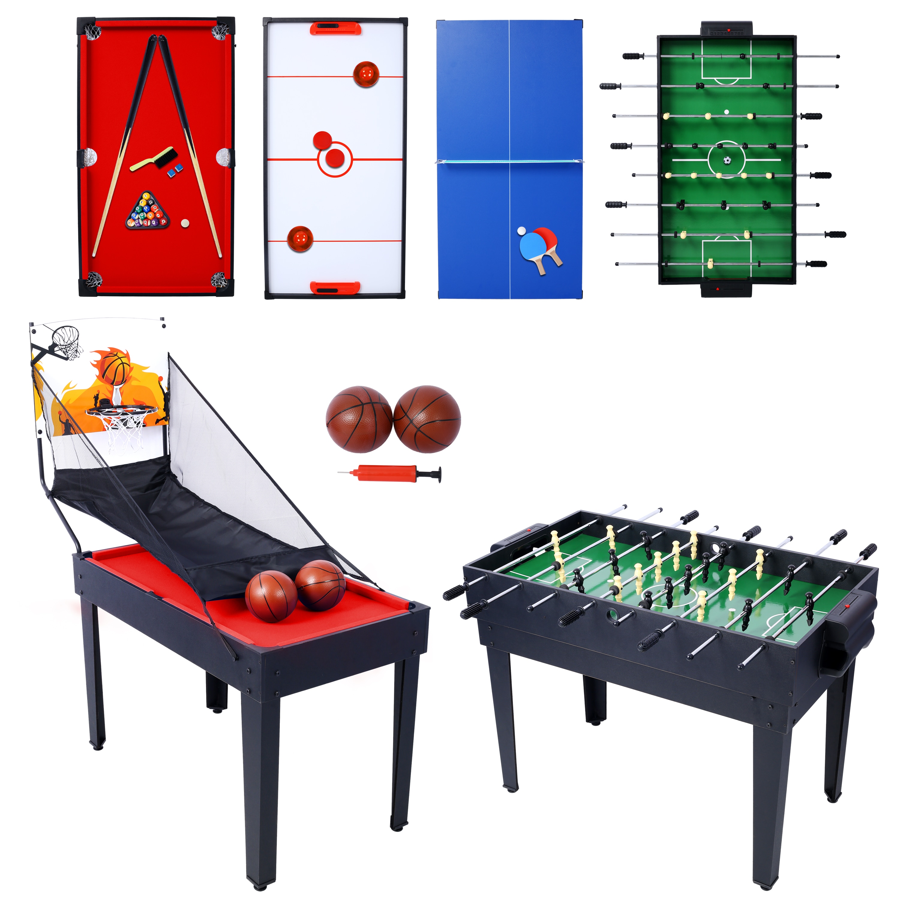 Kahomvis GH-QPH3-155 Freestanding MDF 5 -Game Table