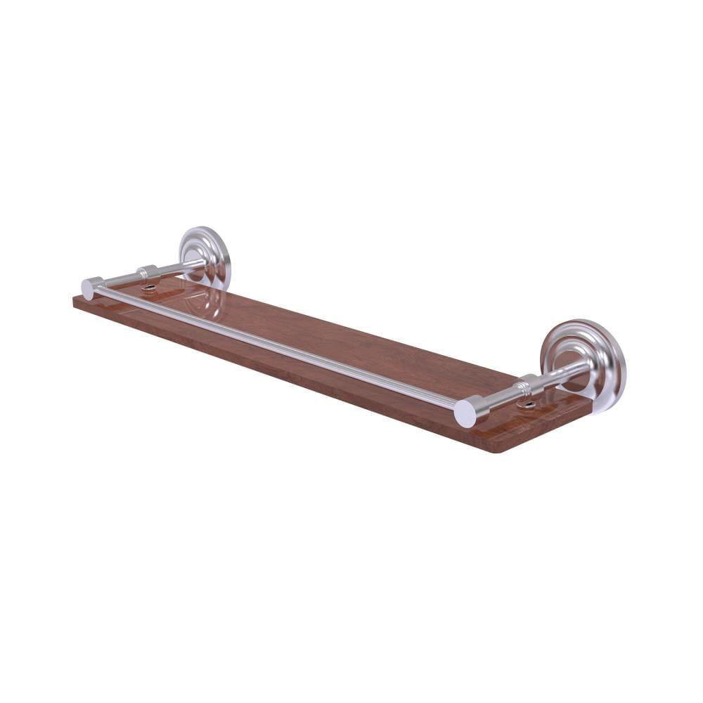 Allied Brass QN-1-22-GAL-IRW-SCH Que New Satin Chrome Wall mount Bathroom Shelf ( 22-in x 3-in x 5-in )