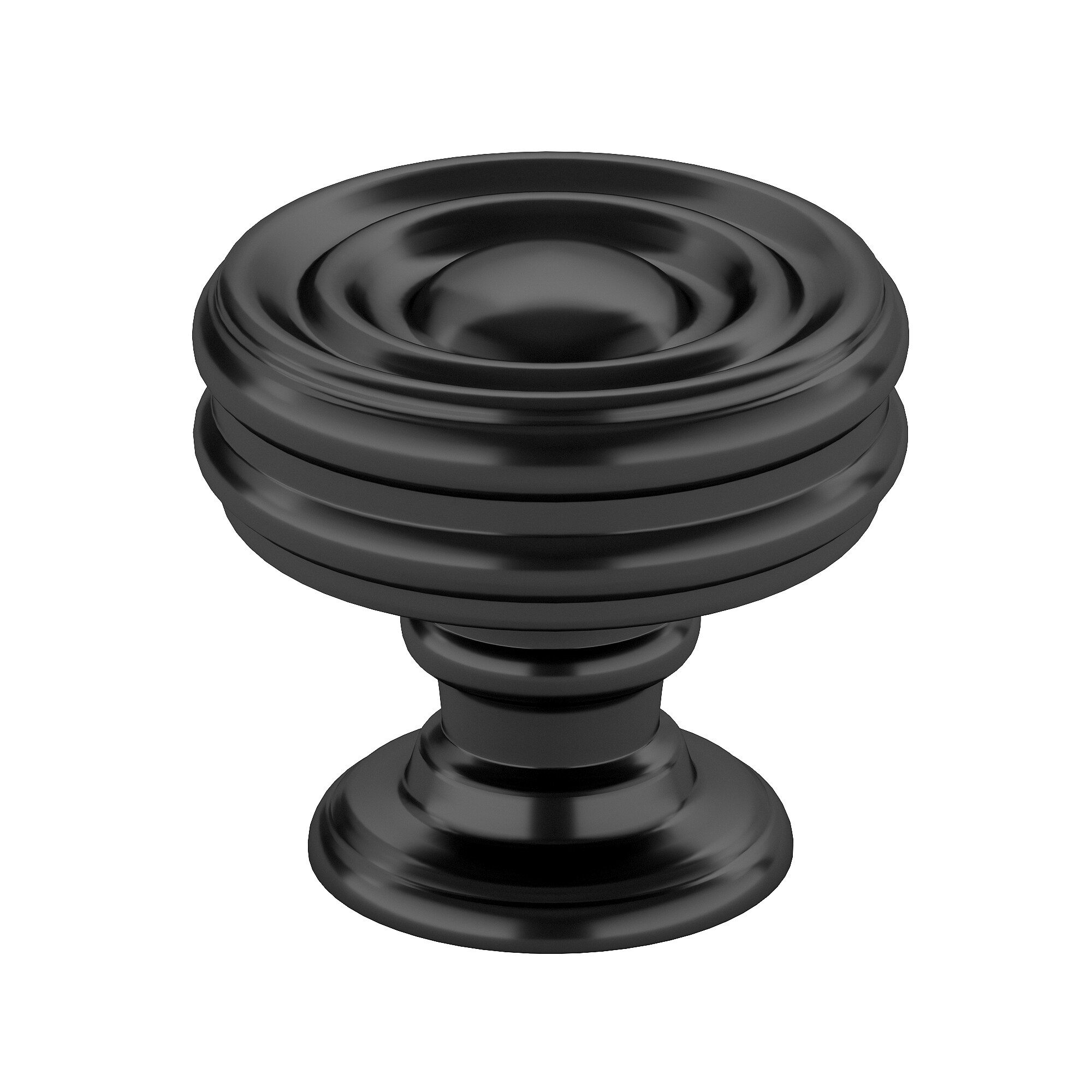 Richelieu BP872535900 Britannia 1-3/8-in Black Round Contemporary Cabinet Knob