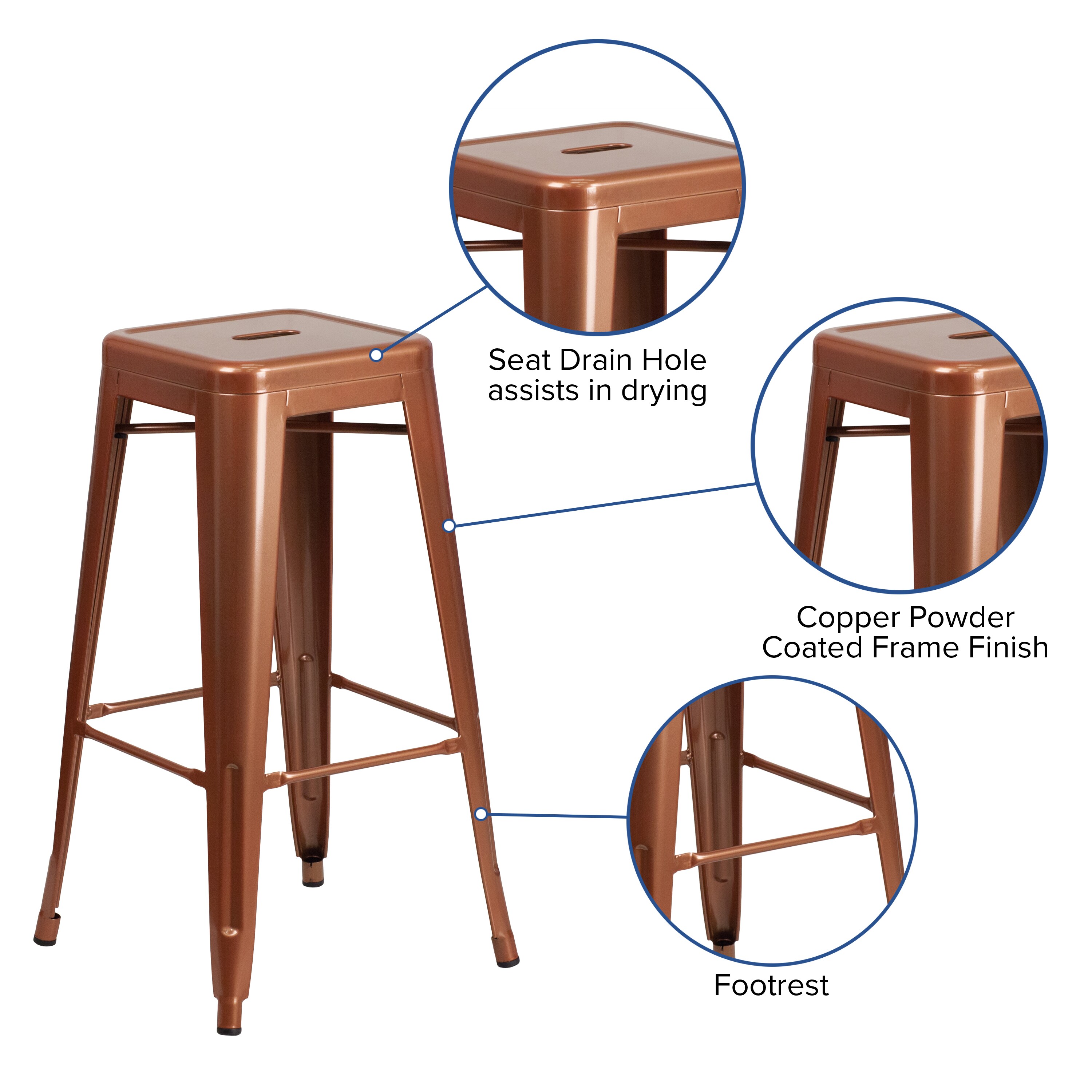 Copper breakfast bar discount stools