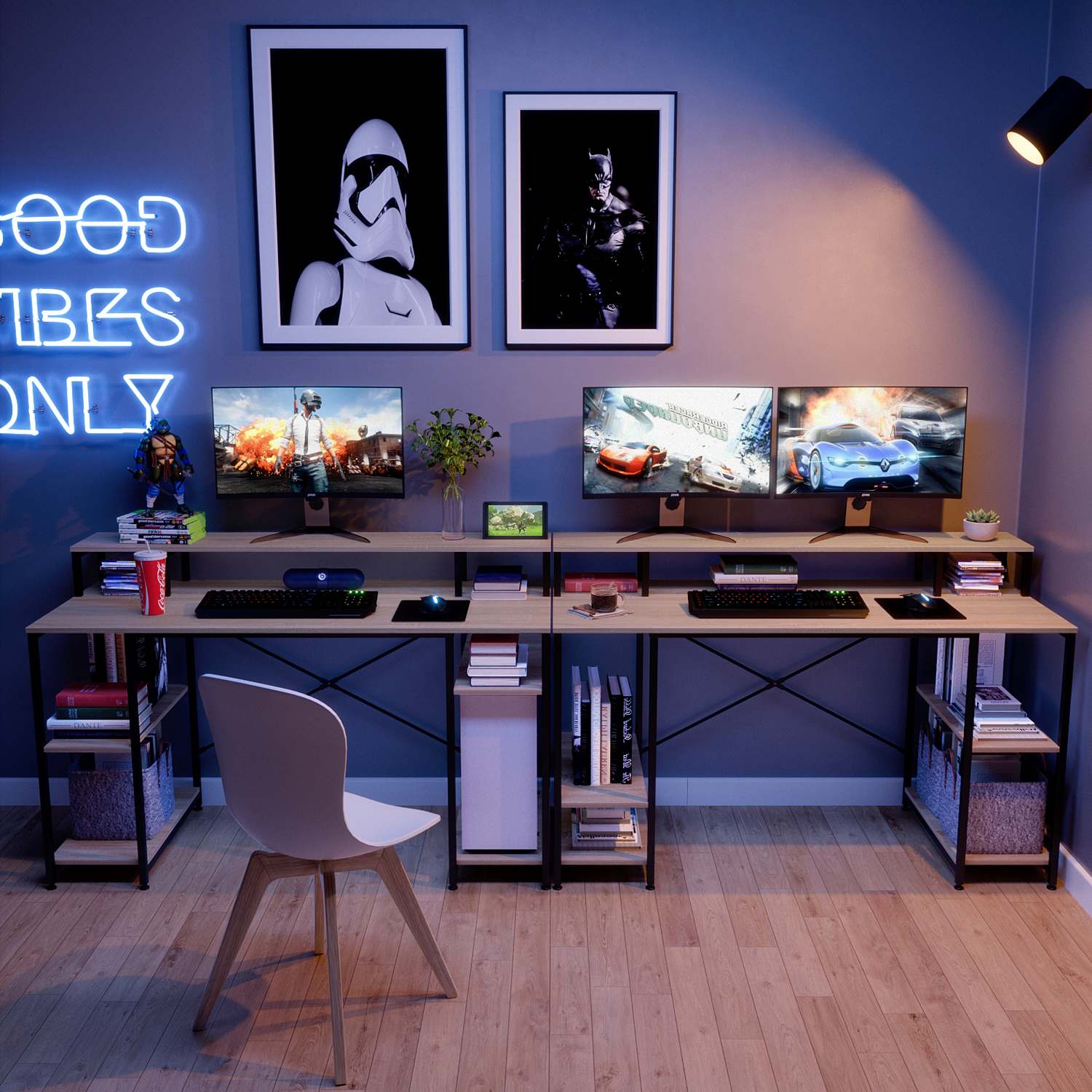 Bestier LOW-D074G-OAK desks - View #4