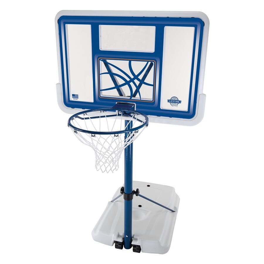 Adjustable Basketball Hoop System 44-In Shatterproof In-Ground Outdoor Portable 