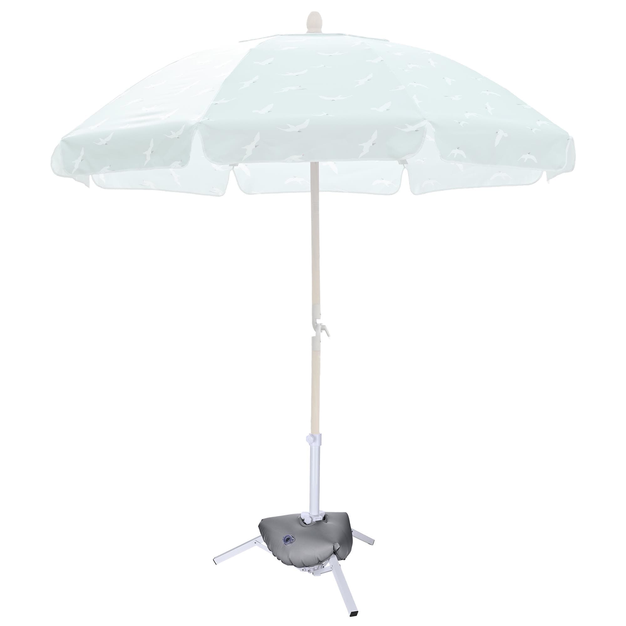 LAGarden 07USF013-CROSS-07-LO Foldable Beach Umbrella Base Stand Portable Adjustable with Water Weight Bag Triangular Iron Support Base