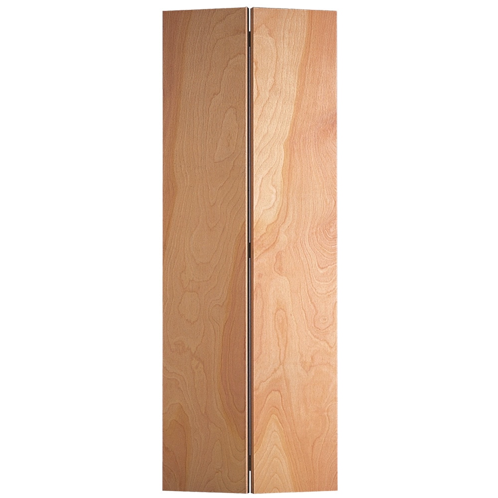 Masonite 743818 Traditional 24-in x 80-in Natural Flush Smooth Hollow core Unfinished Hardwood Veneer Closet Bifold Door ( Hardware Included )