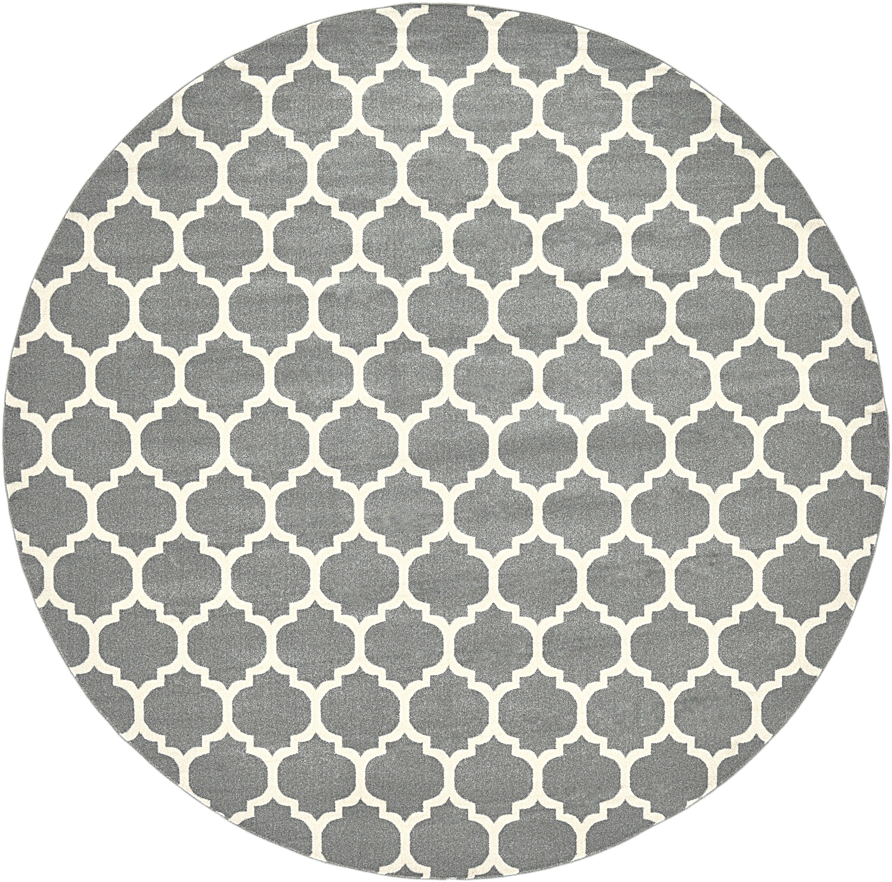 Unique Loom 3120701 Philadelphia Trellis 12 x 12 (ft) Loomed Polypropylene Gray/Beige Round Indoor Geometric Industrial Area rug