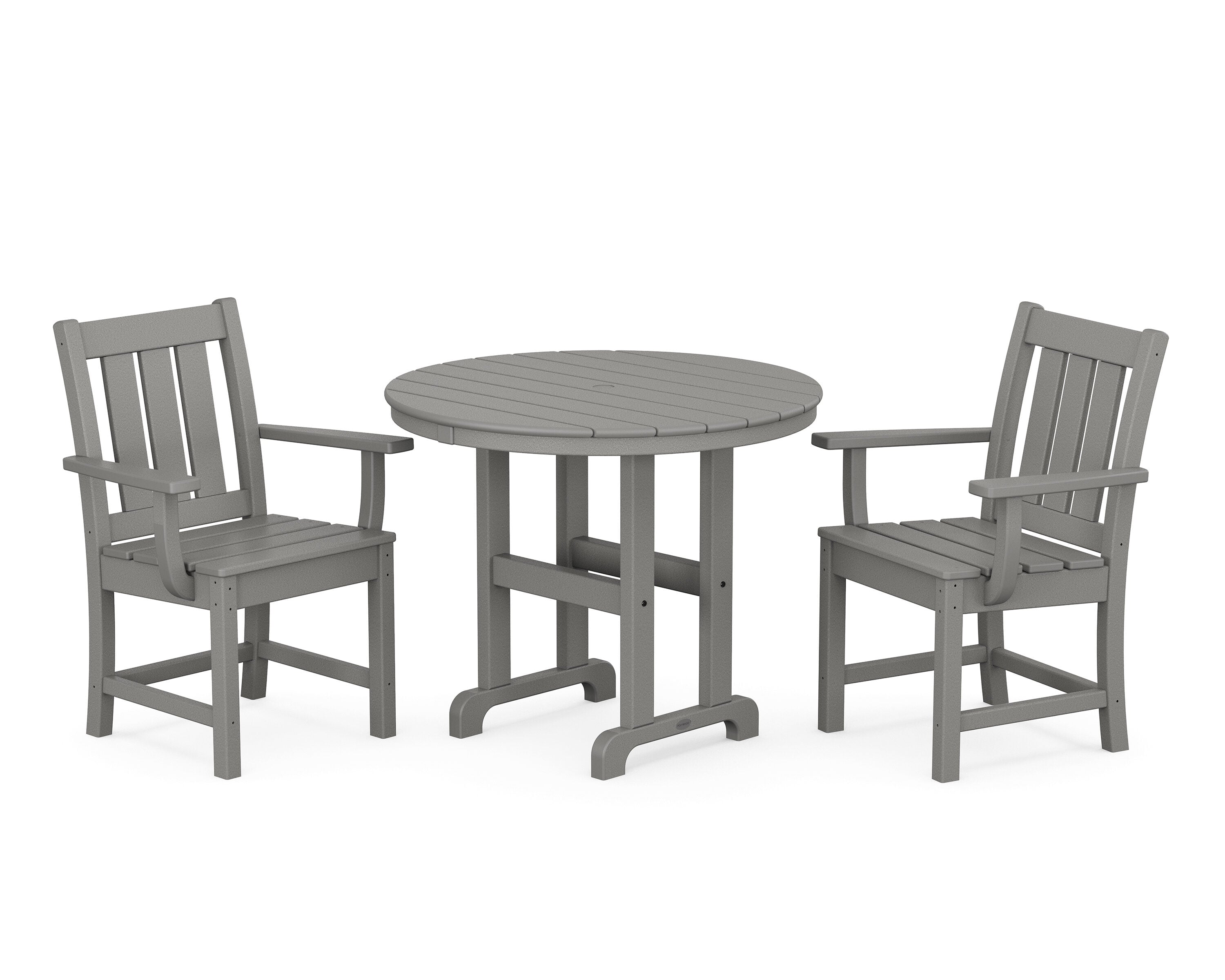 Slate Gray 3-Piece Farmhouse Outdoor Bistro Set