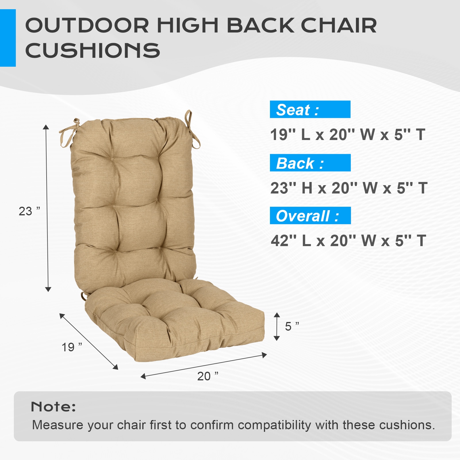 Aoodor A376-PBNBN Patio-Furniture-Cushions - View #2