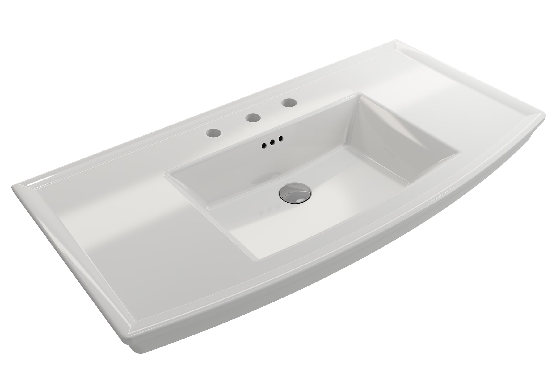 BOCCHI 1168-001-0127 Fire Clay 19.75-in Wall-mount Rectangular Traditional White Bathroom Sink