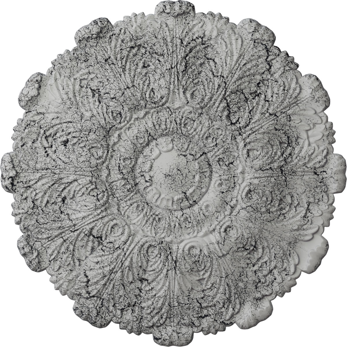 Ekena Millwork CM31DUUWC Durham 31-in W x 31-in L Painted Ultra Pure White Crackle Polyurethane Whole Ceiling Medallion