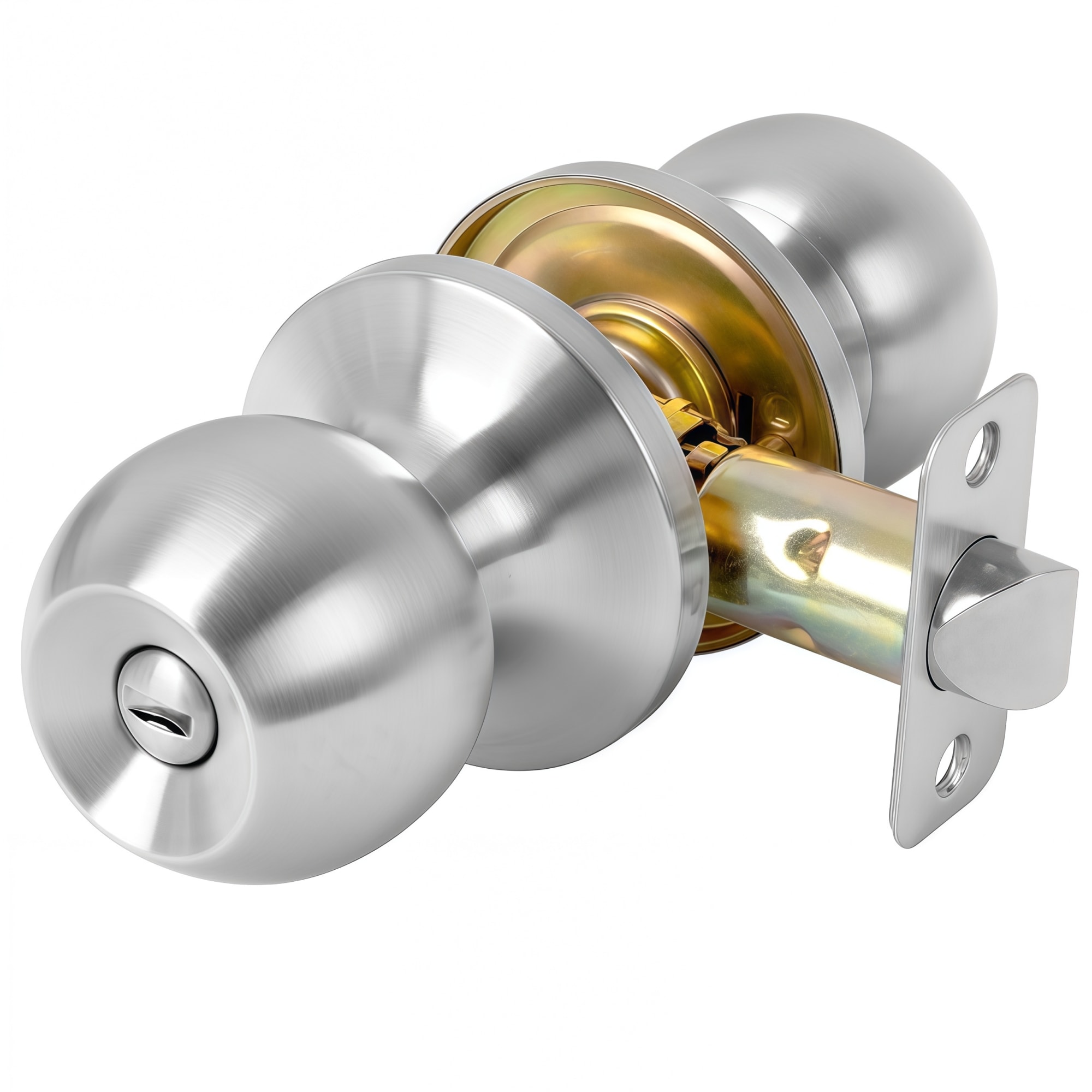 Numhew Privacy Satin Nickel Interior Door Knob with Lock