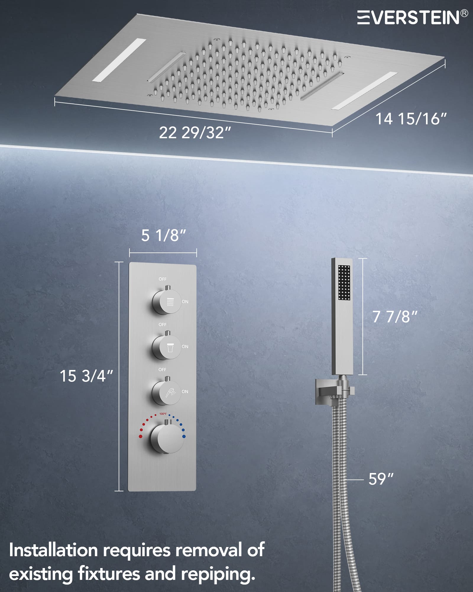 EVERSTEIN SFS-1024-NK Tub-Shower-Faucets - View #10
