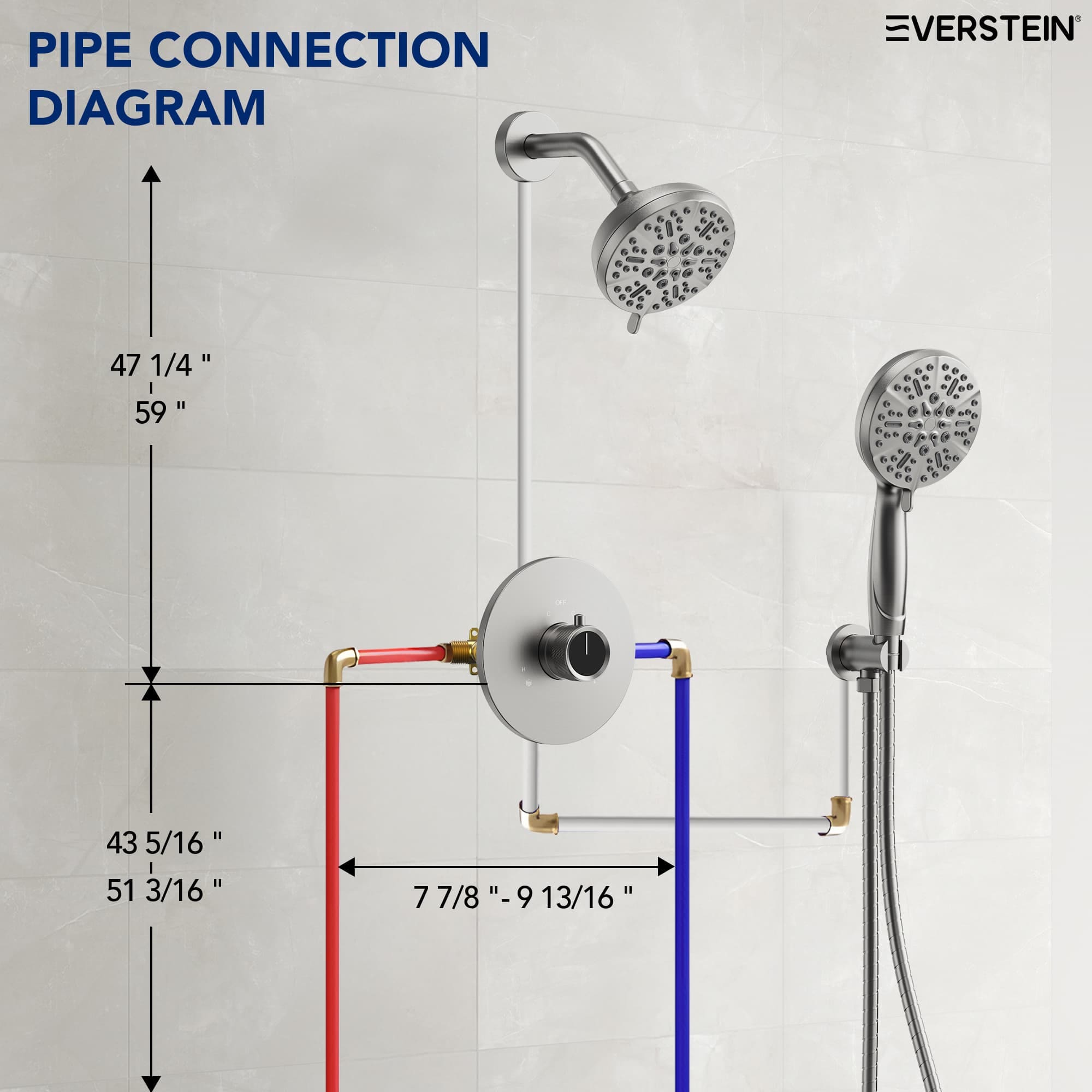 EVERSTEIN SFS-1103-NK Showerhead-Bar-Panels - View #11