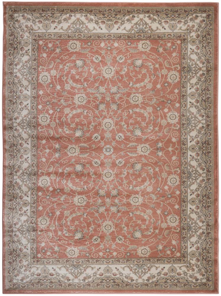 Radici USA 3810/0022/TERRACOTTA Garda 8 x 10 (ft) Polypropylene Terracotta Rectangular Indoor Floral/Botanical Oriental Area rug
