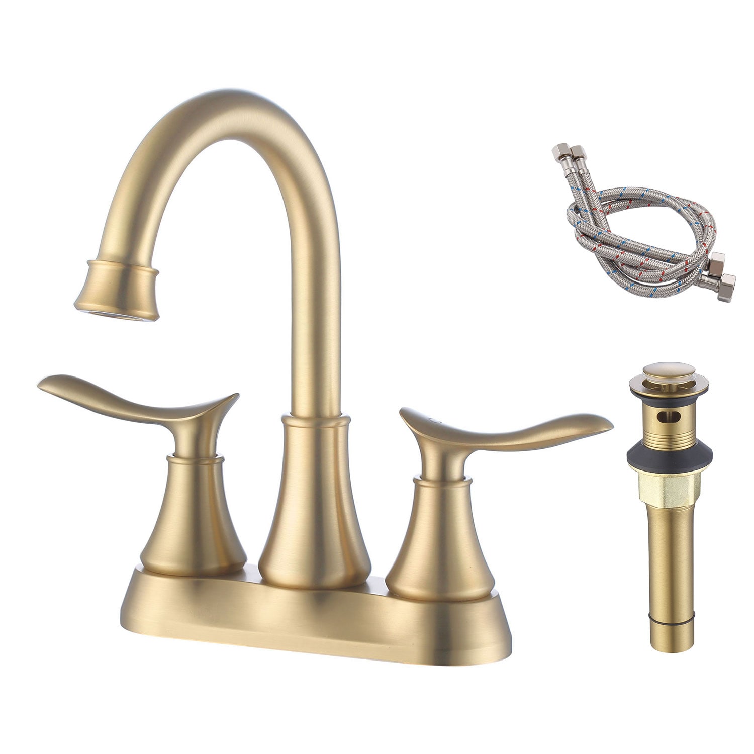 BEARSOLIM - 2 Handles Mid-arc Bathroom Sink Faucet WaterSense Swivel Spout Bathroom Faucets for 3...