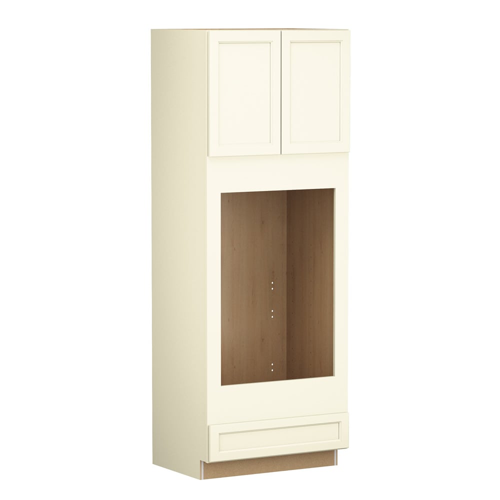 Shenandoah Glasson 33-in W x 96-in H x 24-in D Vanilla Painted Double Oven Base Fully Assembled Cabinet Recessed Panel Transitional