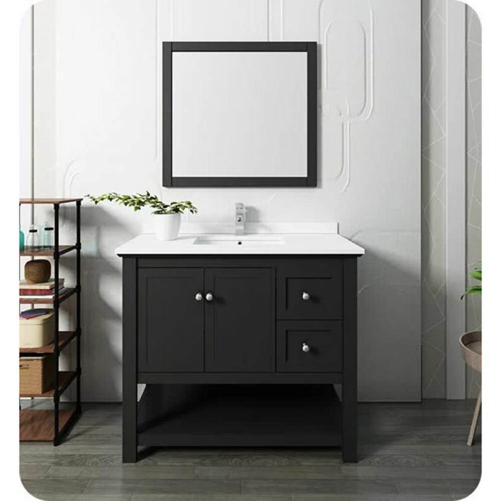 Fresca Manchester 48-in Black Bathroom Vanity Base Cabinet without Top ...