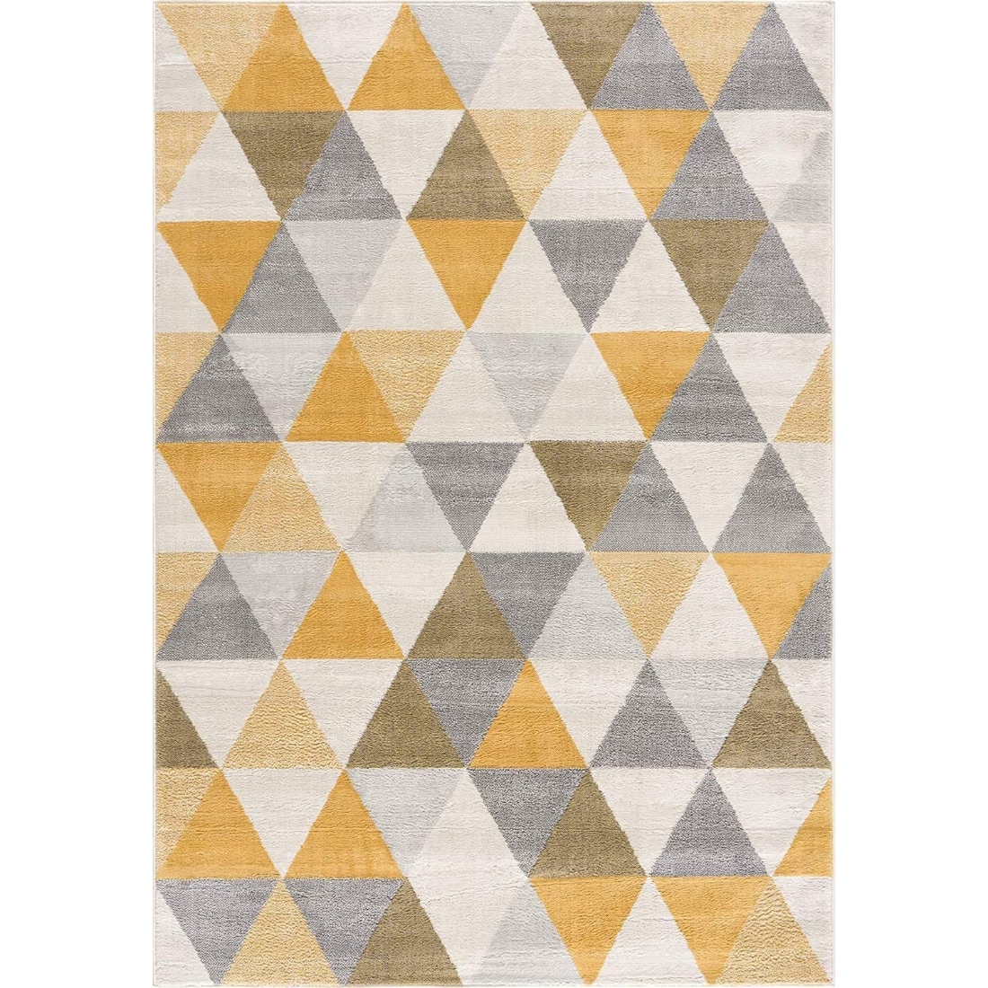 HomeRoots 4000393034 2 x 5 (ft) Polypropylene Yellow Rectangular Indoor Geometric Area rug