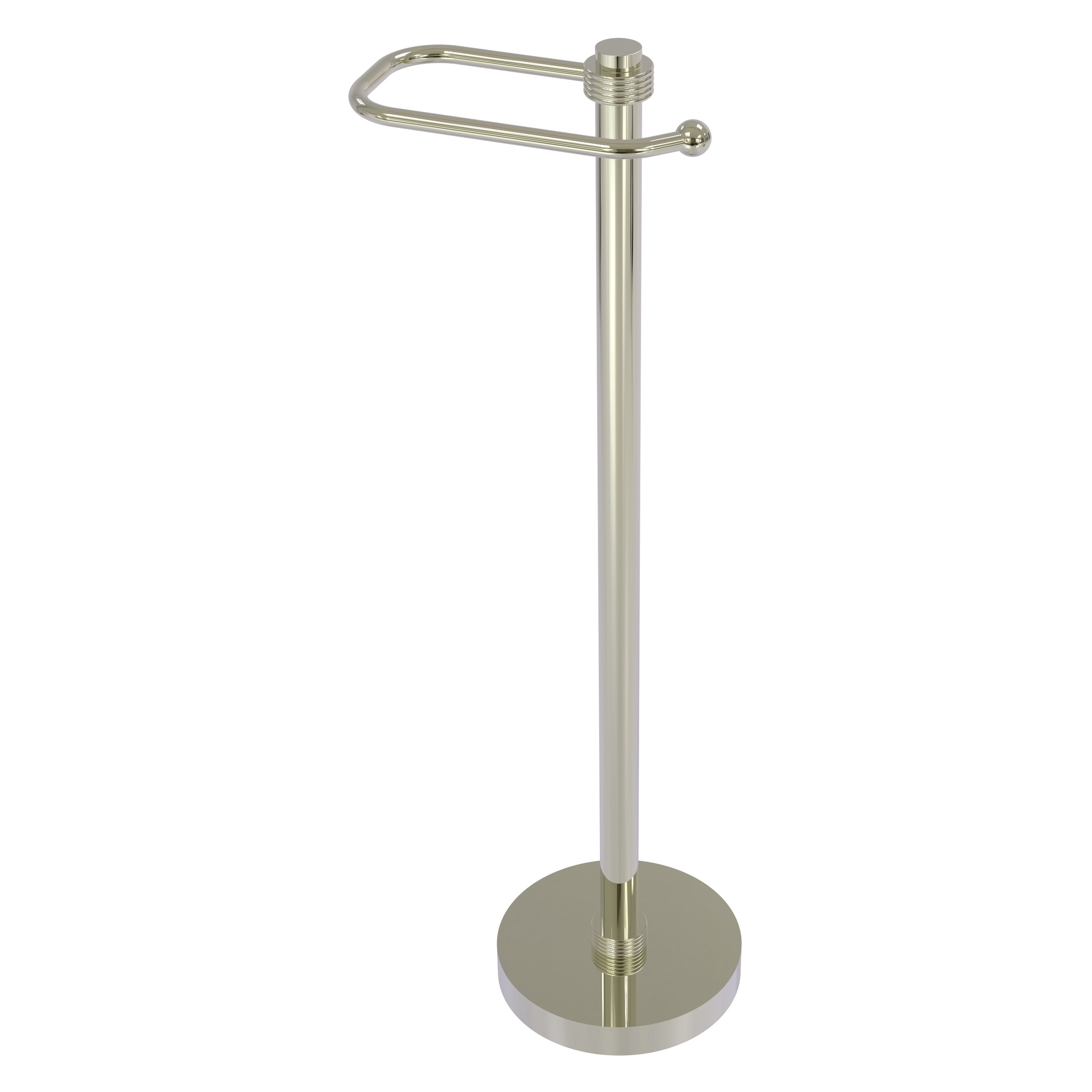 Allied Brass TS-25EG-PNI Polished Nickel Freestanding Single post Toilet Paper Holder 1 -Rolls with Storage
