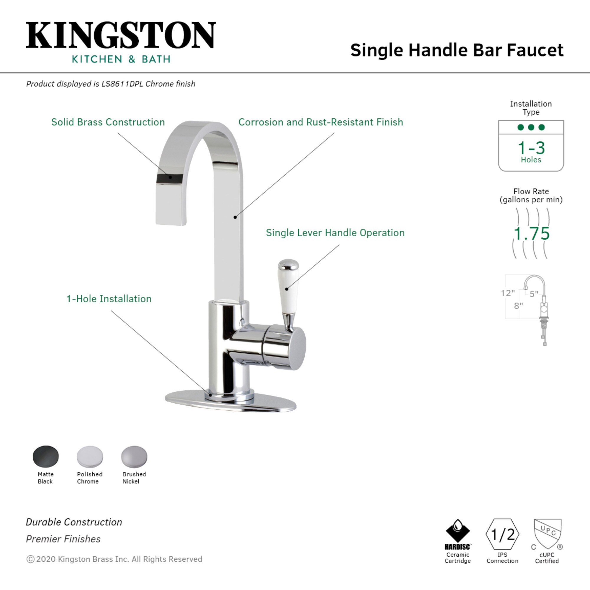 Kingston Brass WLLS8610DPL Kitchen-Faucets - View #3