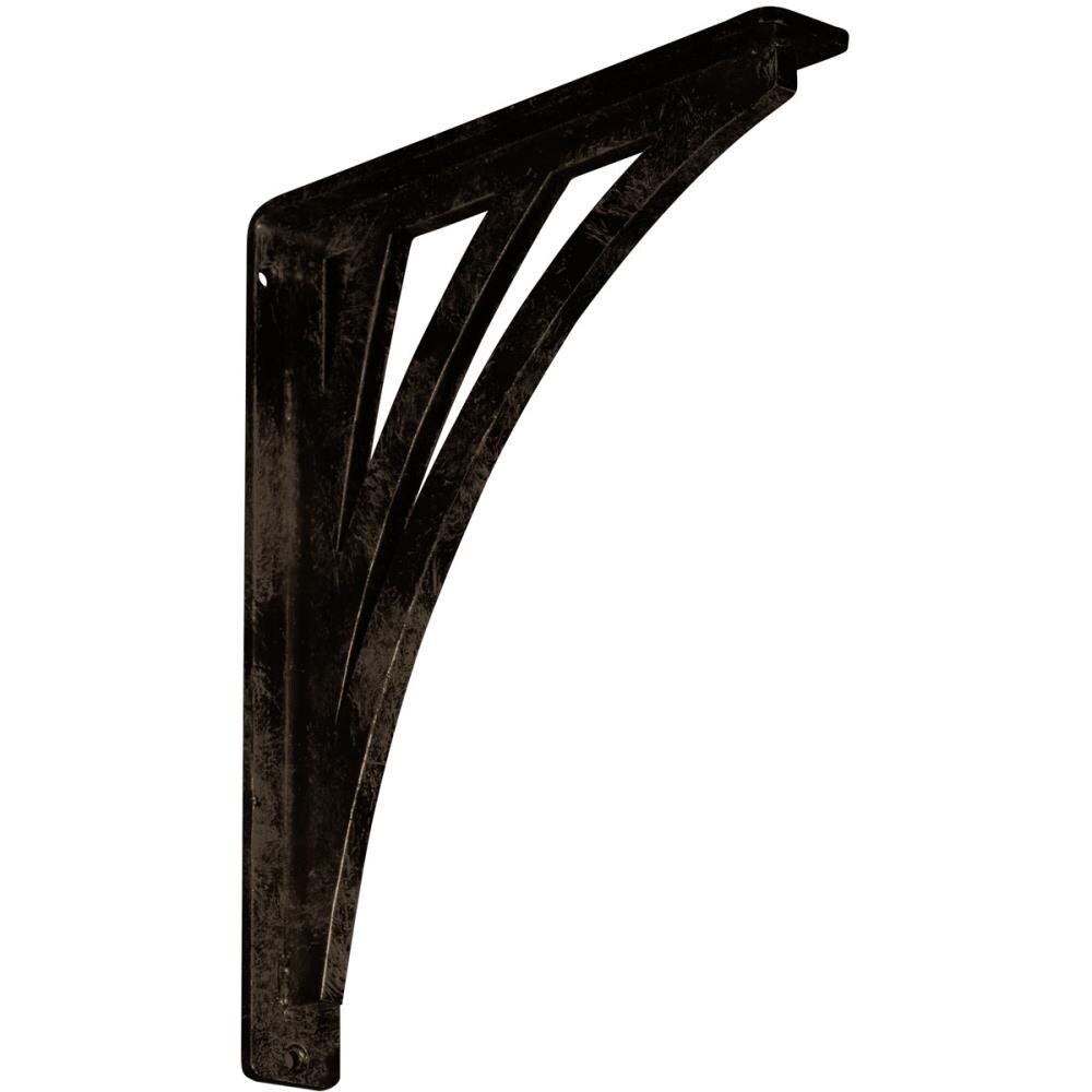 Ekena Millwork BKTM01X10X12SNEABS Nevio 10-in x 1.5-in x 12-in Antique brass Wrought iron Mounting bracket