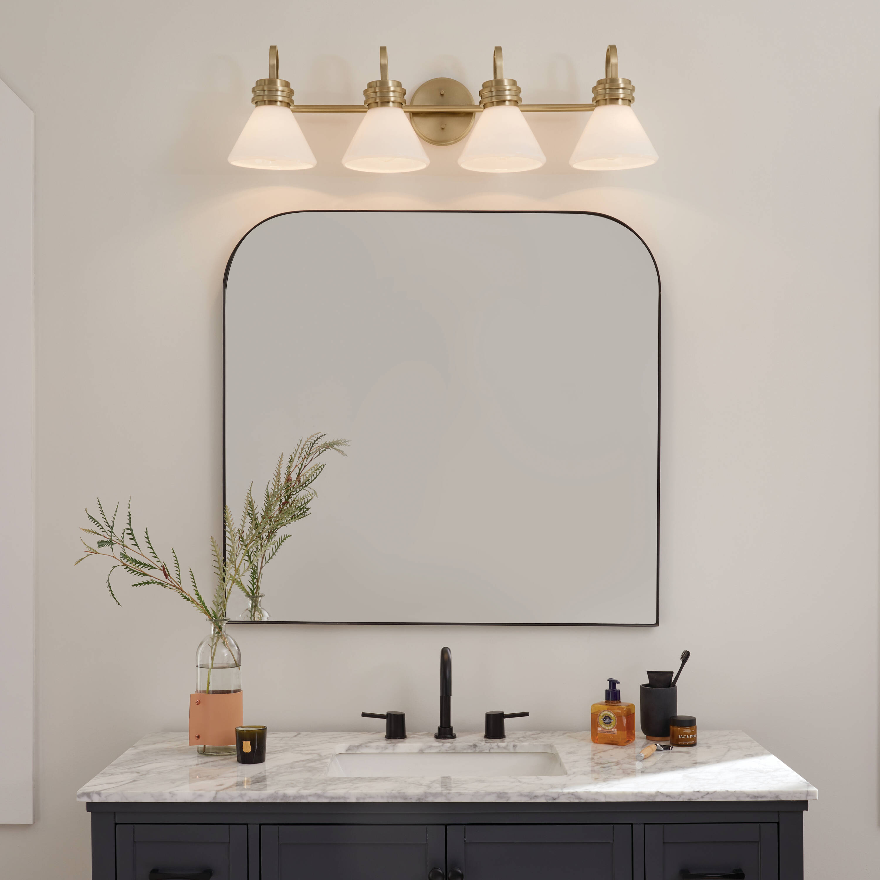 Kichler Farum 34-in 4-Light Gold Modern/Contemporary Vanity Light ...