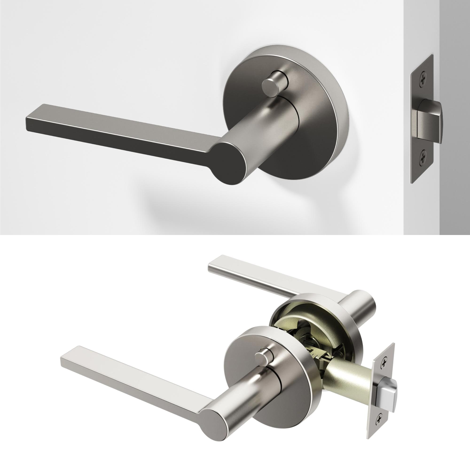 OKUN Muse Brushed Nickel Interior or Bed/Bath Hall/Closet Privacy Door Handle