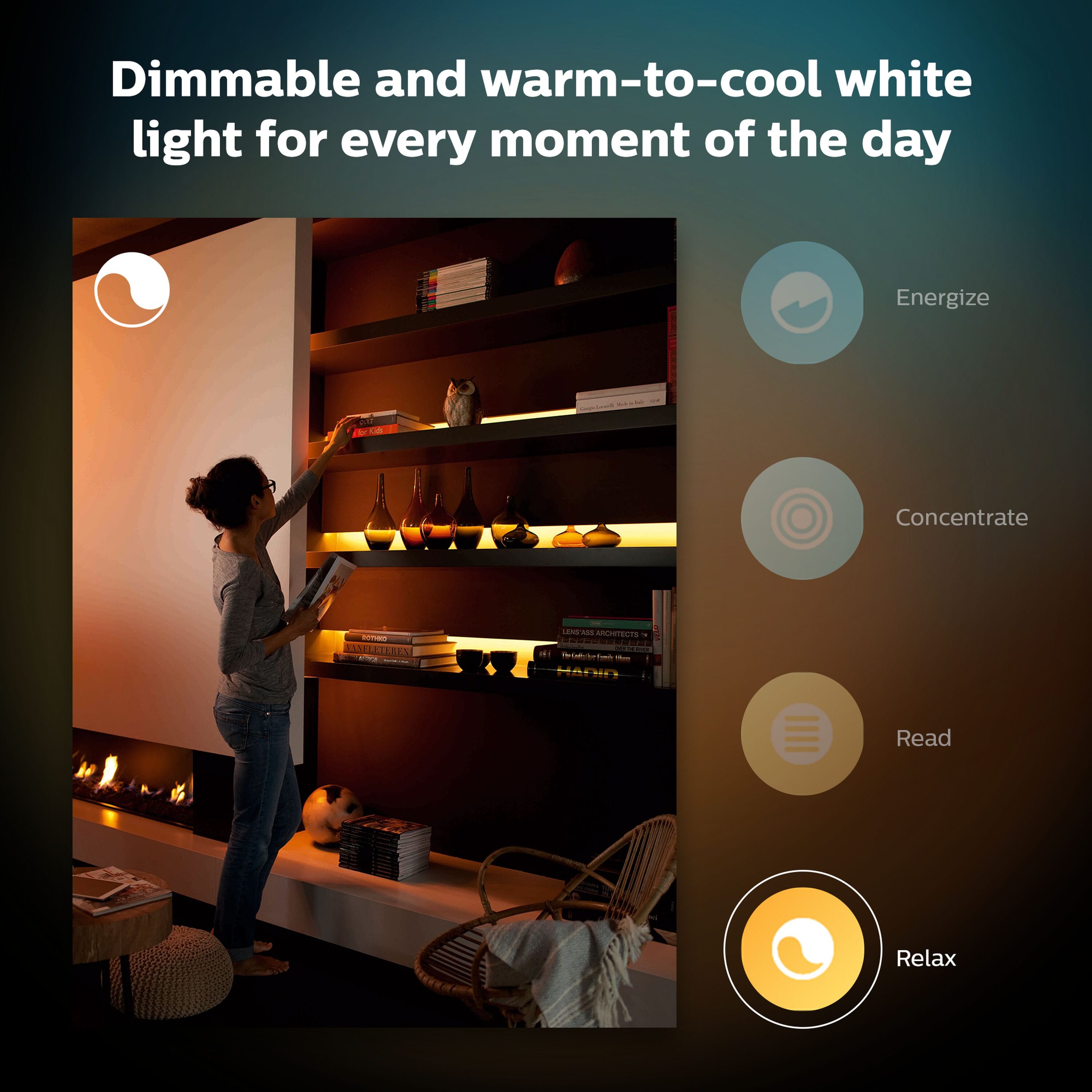 Philips Hue Extension 40-in Smart Plug-in LED Under Cabinet Strip Light in  the Under Cabinet Lights department at