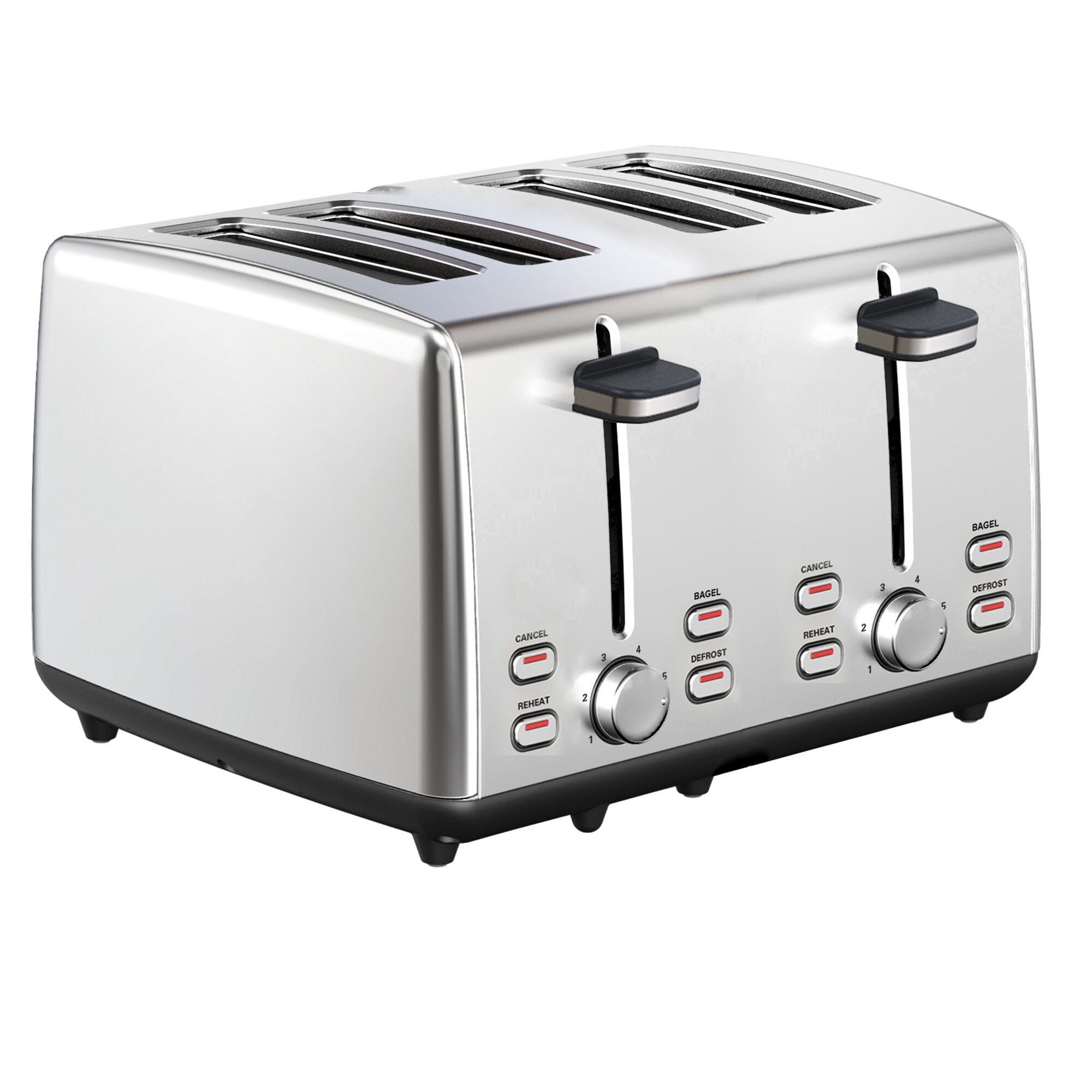 GE - 4-Slice Toaster - Stainless Steel