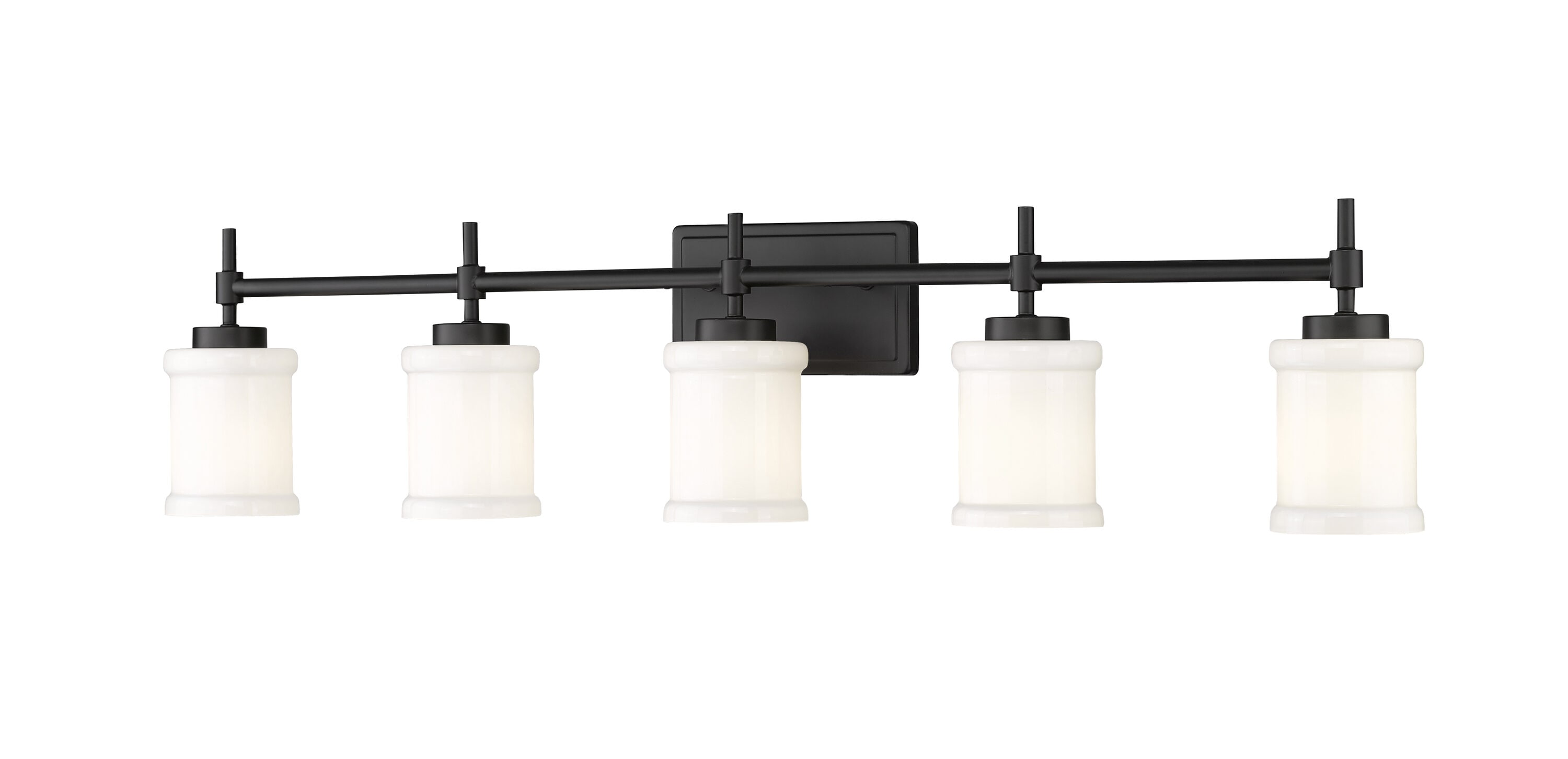 Z-Lite 622-5V-MB Cadoc 40.5-in 5 -Light Matte Black Transitional Vanity light