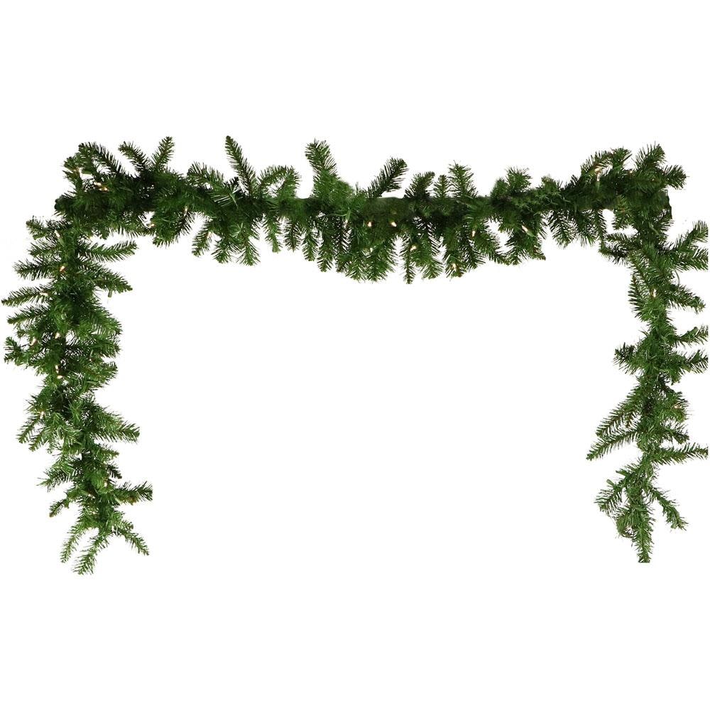 Fraser Hill Farm FFCO090G-5GRB Indoor Pre-lit Battery-operated 9-ft Fir Garland with White LED Lights