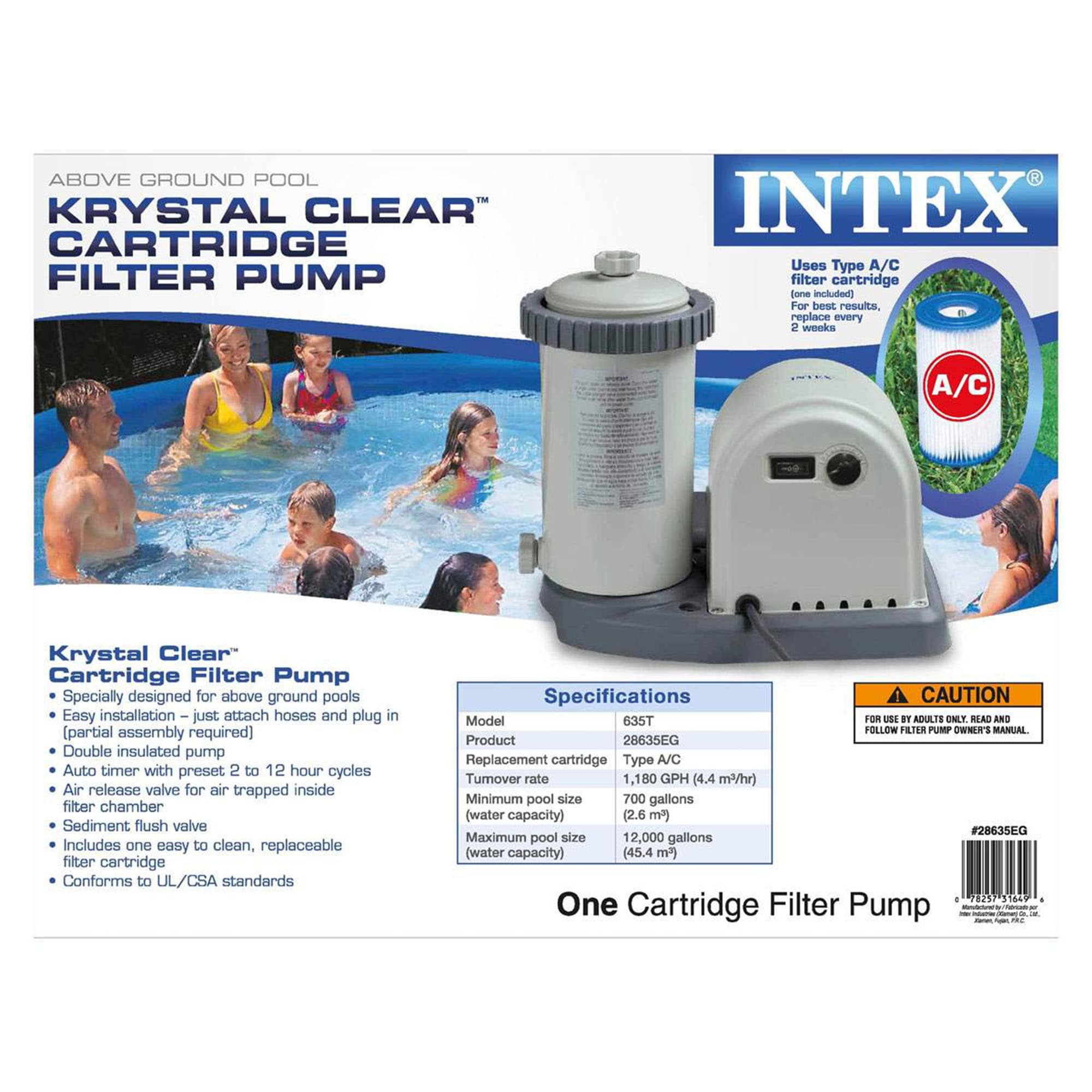 Intex 28635EG 1500 GPH Easy Set Above Ground Swimming Pool Pump Filter  System