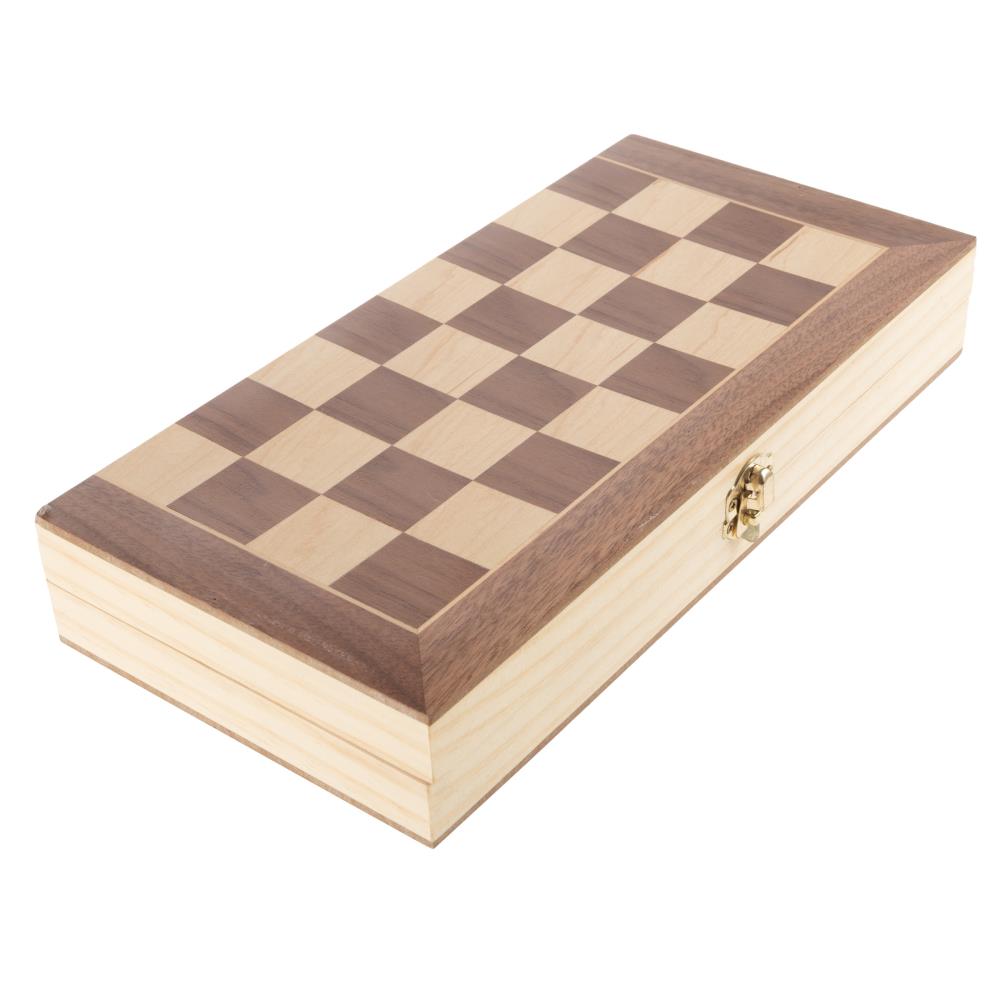 WE Games Chess Set Wood Travel 11.5 Walnut Folding Board Staunton Style