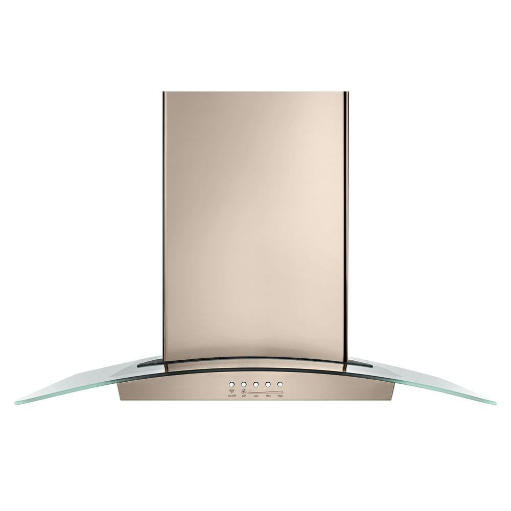 Whirlpool WVWA5UC0HN 30 inch Convertible 400-CFM Fingerprint Resistant Sunset Bronze Wall-Mounted Range Hood with Charcoal Filter