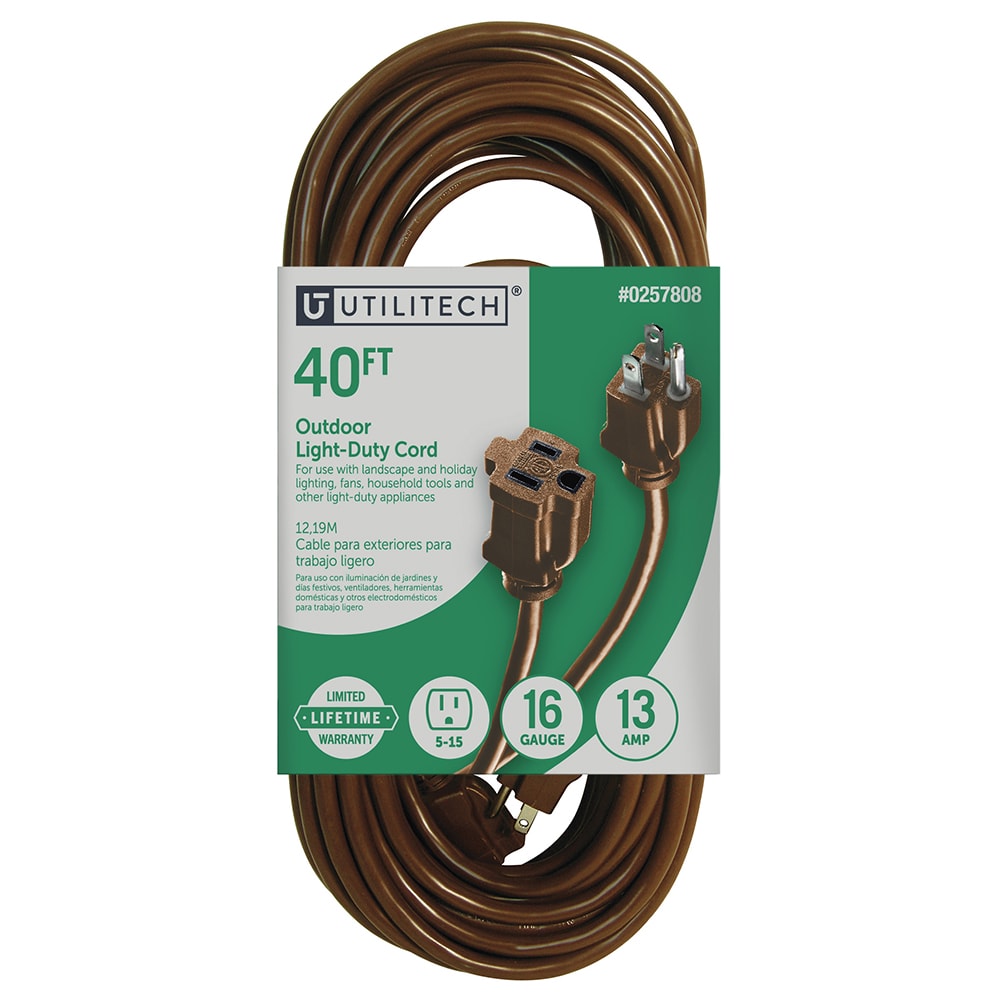 Iron Forge Cable 15 Foot Lighted Outdoor Extension Cord - 12/3 SJTW Heavy  Duty Yellow Extension Cable with 3 Prong Grounded Plug for Safety - Great  for Garden and Major Appliances 
