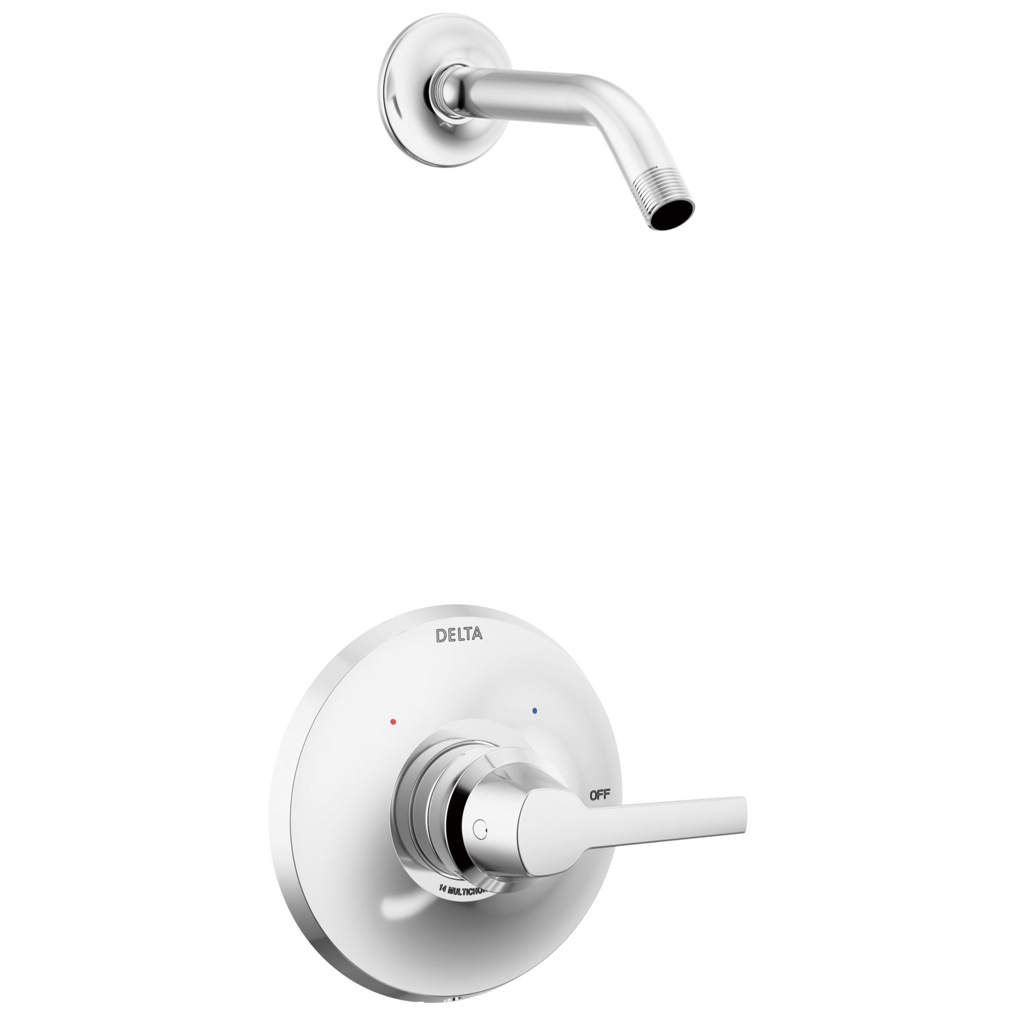 Delta T14272-PR-LHD Galeon Lumicoat Chrome 1-handle Sold separately Round Shower Faucet
