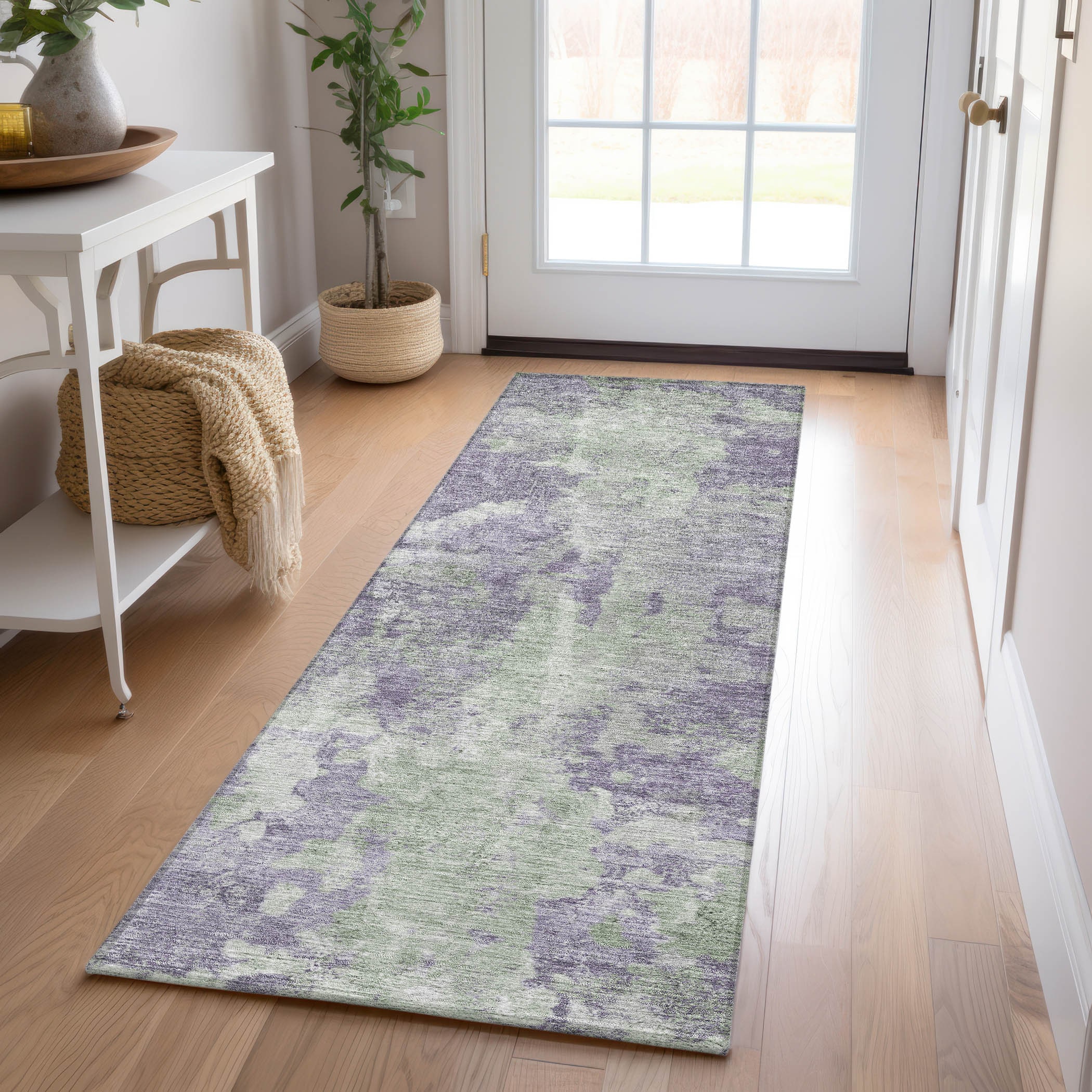 Addison Rugs ACN573PP2X8 Chantille ACN573PP 2 x 7 (ft) Polyester Purple Rectangular Indoor/Outdoor Abstract Mid-Century Modern Machine washable Area rug