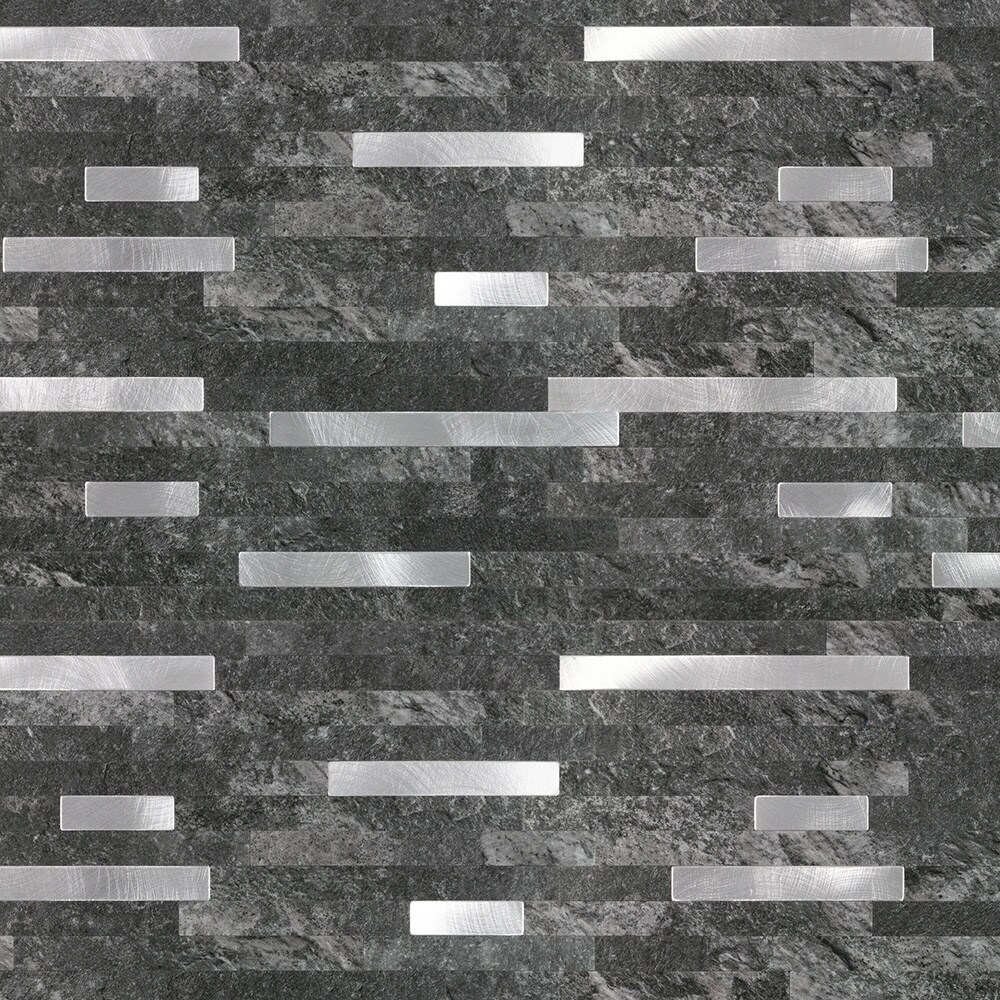 Peel&Stick Tile Silver Oasis 10-in x 13-in Matte PVC Linear Stone Look Peel and Stick Wall Tile (0.844-sq. ft/ Piece)