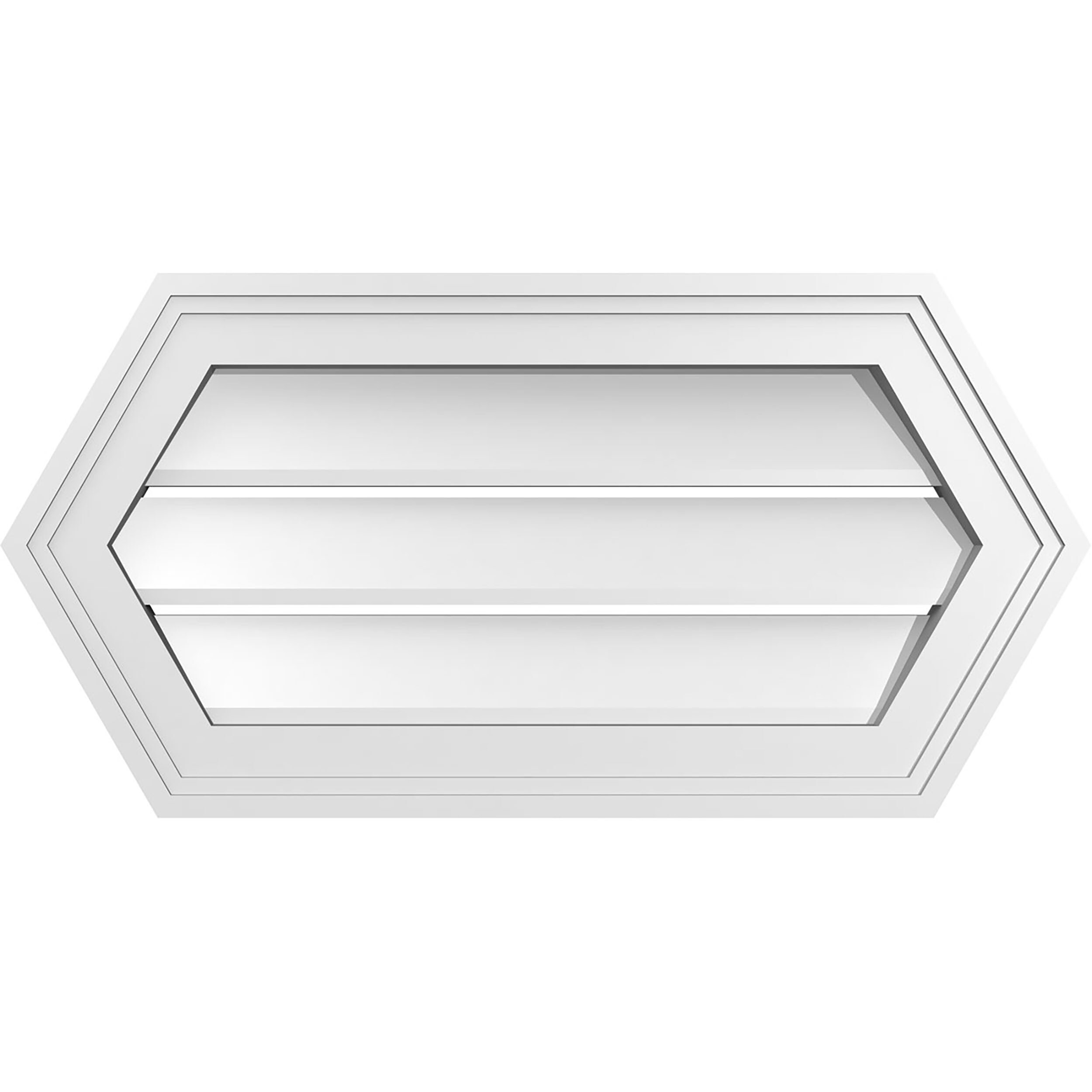 Ekena Millwork GVPHP24X1202SF 24-Inches x 12-Inches Off-white Peaked PVC Gable Louver Vent