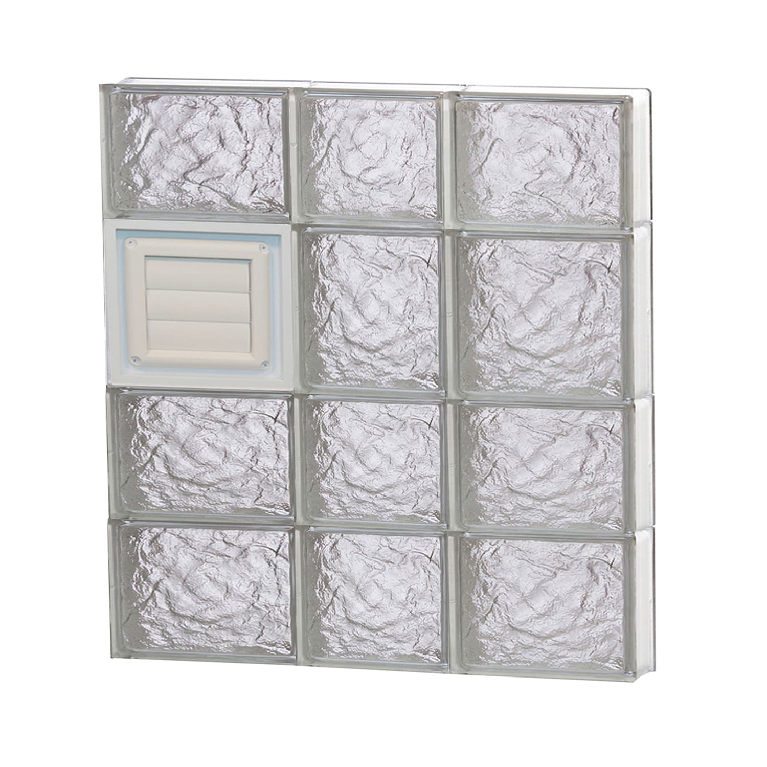 REDI2SET D2226IS Ice Glass 21-1/4-in x 25-in Frameless Replacement Dryer vent Glass Block Window
