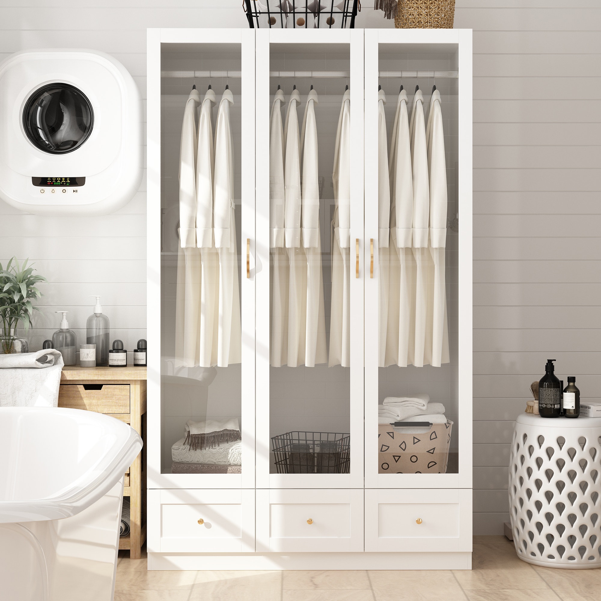 FUFU&GAGA KF330090-01+02 White Armoire