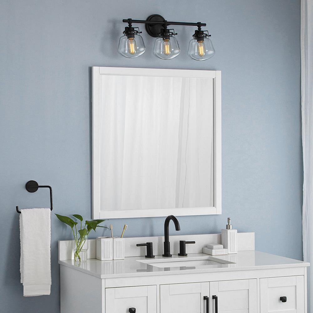 allen + roth Rigsby 32-in x 32-in White Square Bathroom Vanity